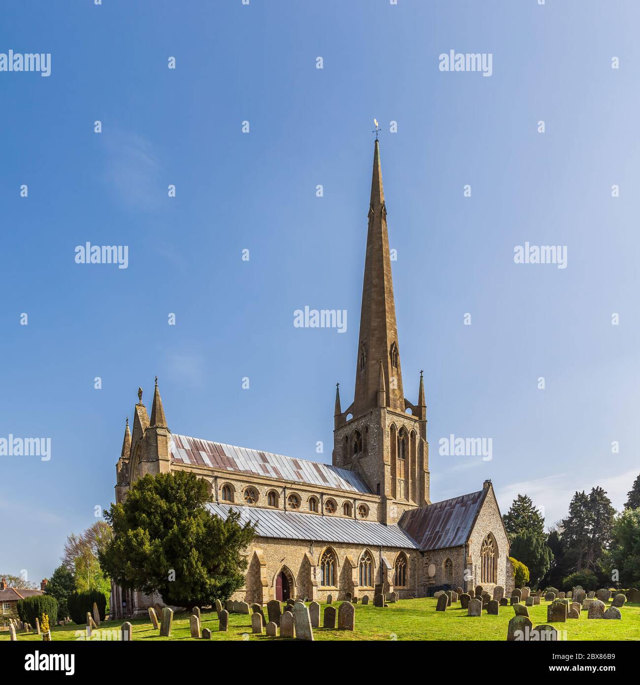 Snettisham, Norfolk, England, April 23, 2019: The Parish Church of St Mary, dating from the Fourteenth Century Stock Photo