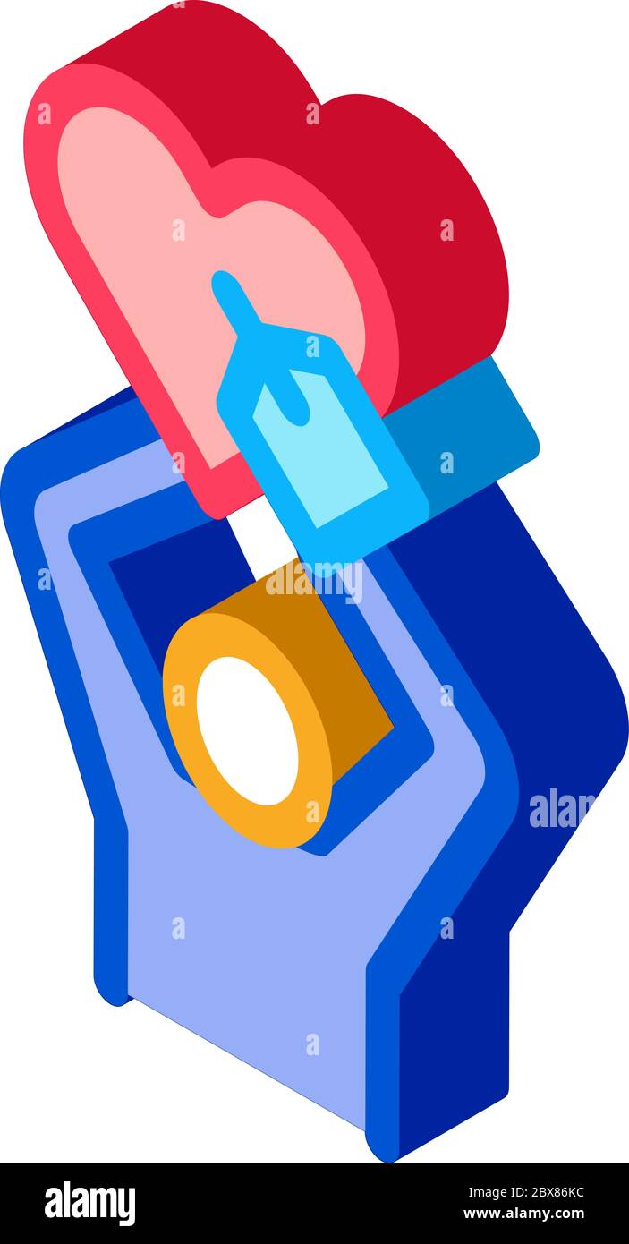 Human Hold Heart isometric icon vector illustration Stock Vector Image ...