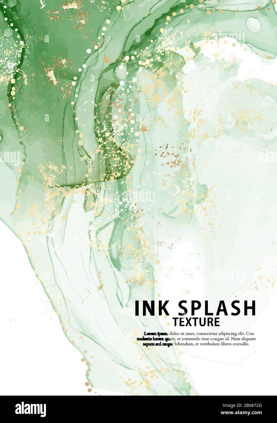 Marble Emerald Green Alcohol Ink Modern Wavy Artistic Oil Painting