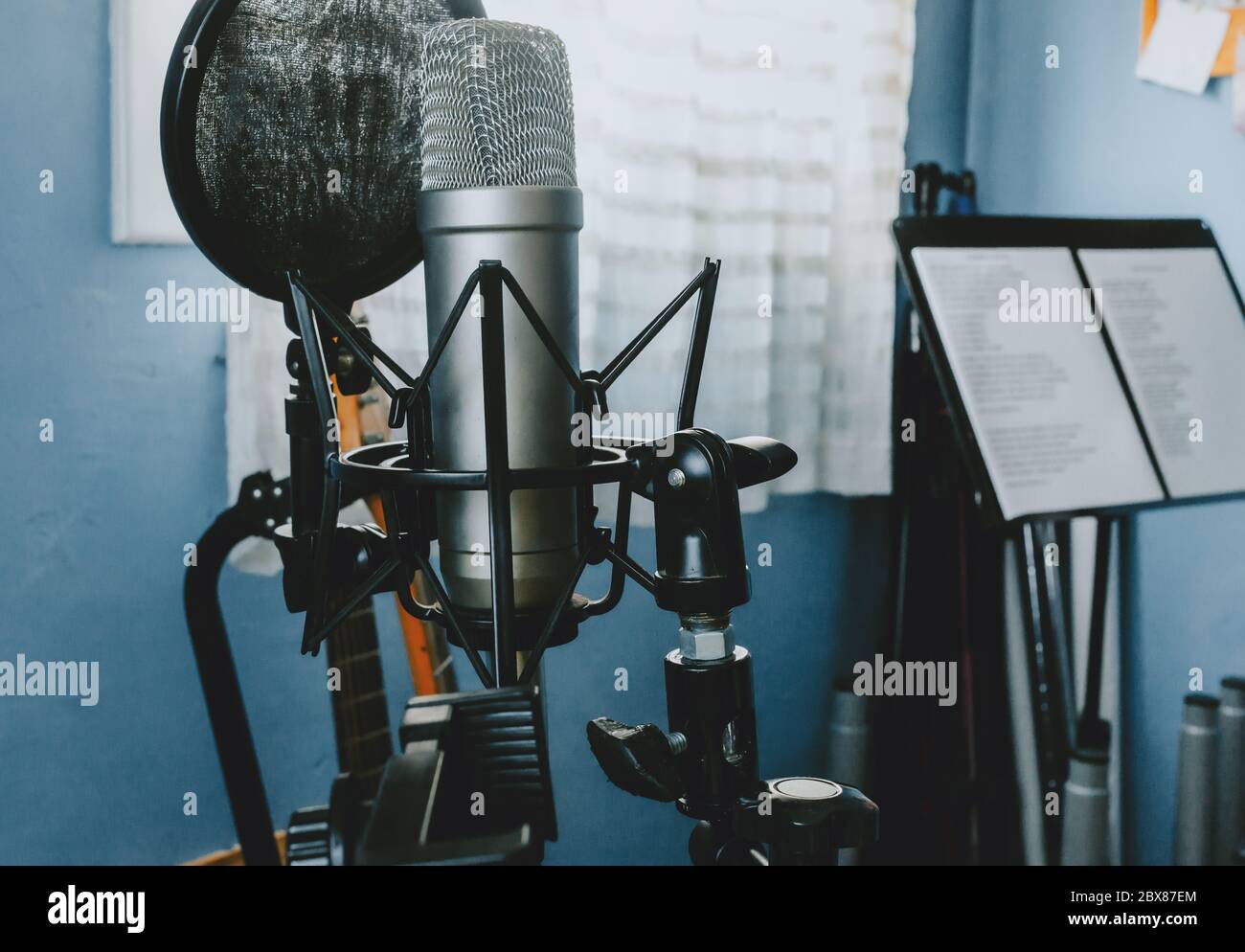 condenser microphone - studio microphone Stock Photo