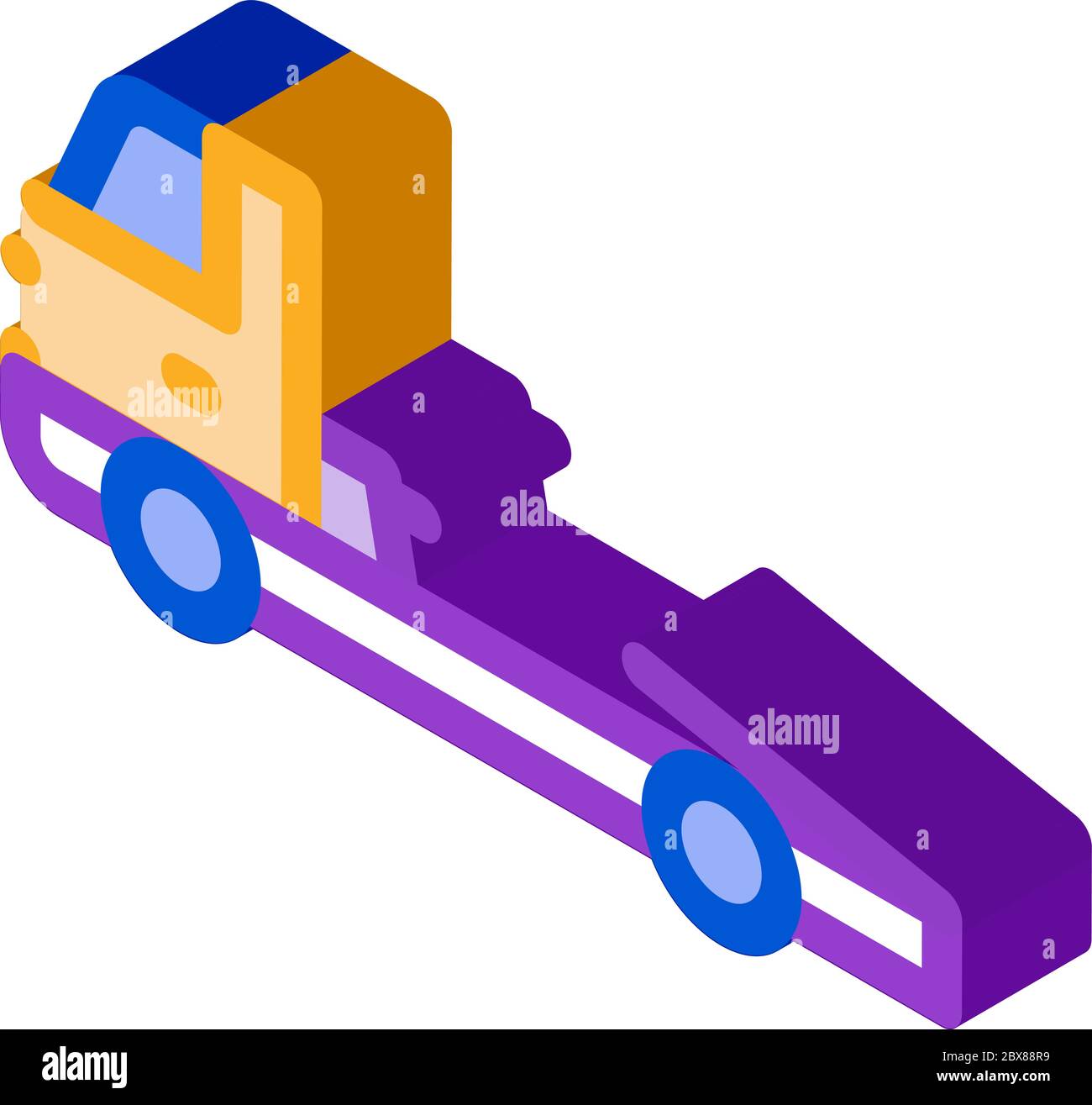Tow Cargo Truck isometric icon vector illustration Stock Vector Image ...