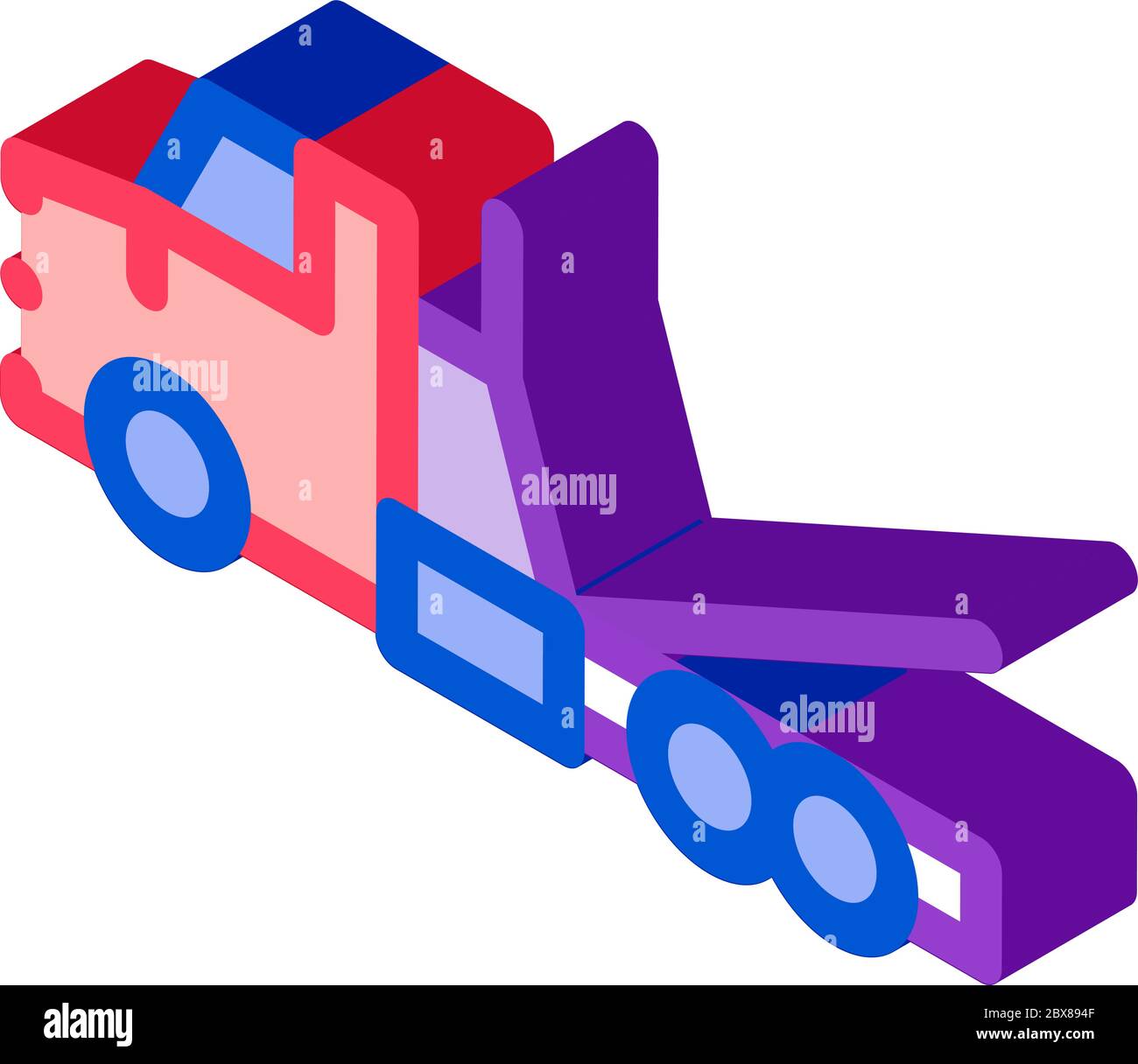 Tow Trick Service isometric icon vector illustration Stock Vector