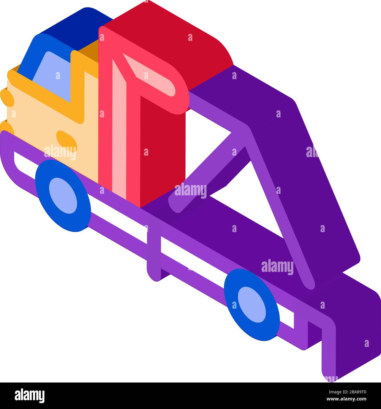 Evacuator Crane isometric icon vector illustration Stock Vector