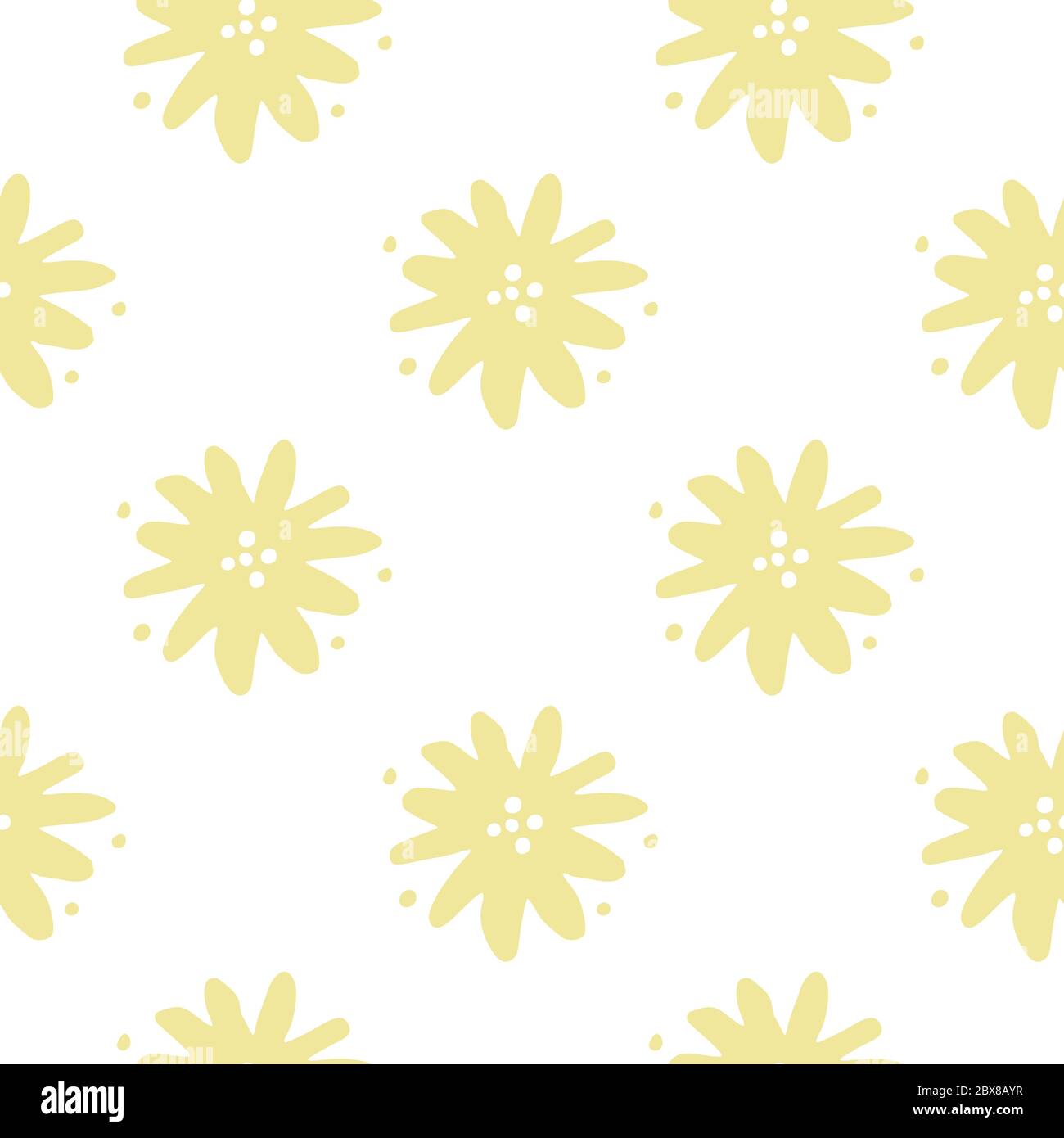 Geometric Yellow Flower Seamless Pattern On White Background Cute Chamomile Flowers Wallpaper Ditsy Floral Background Design For Fabric Textile Pri Stock Vector Image Art Alamy