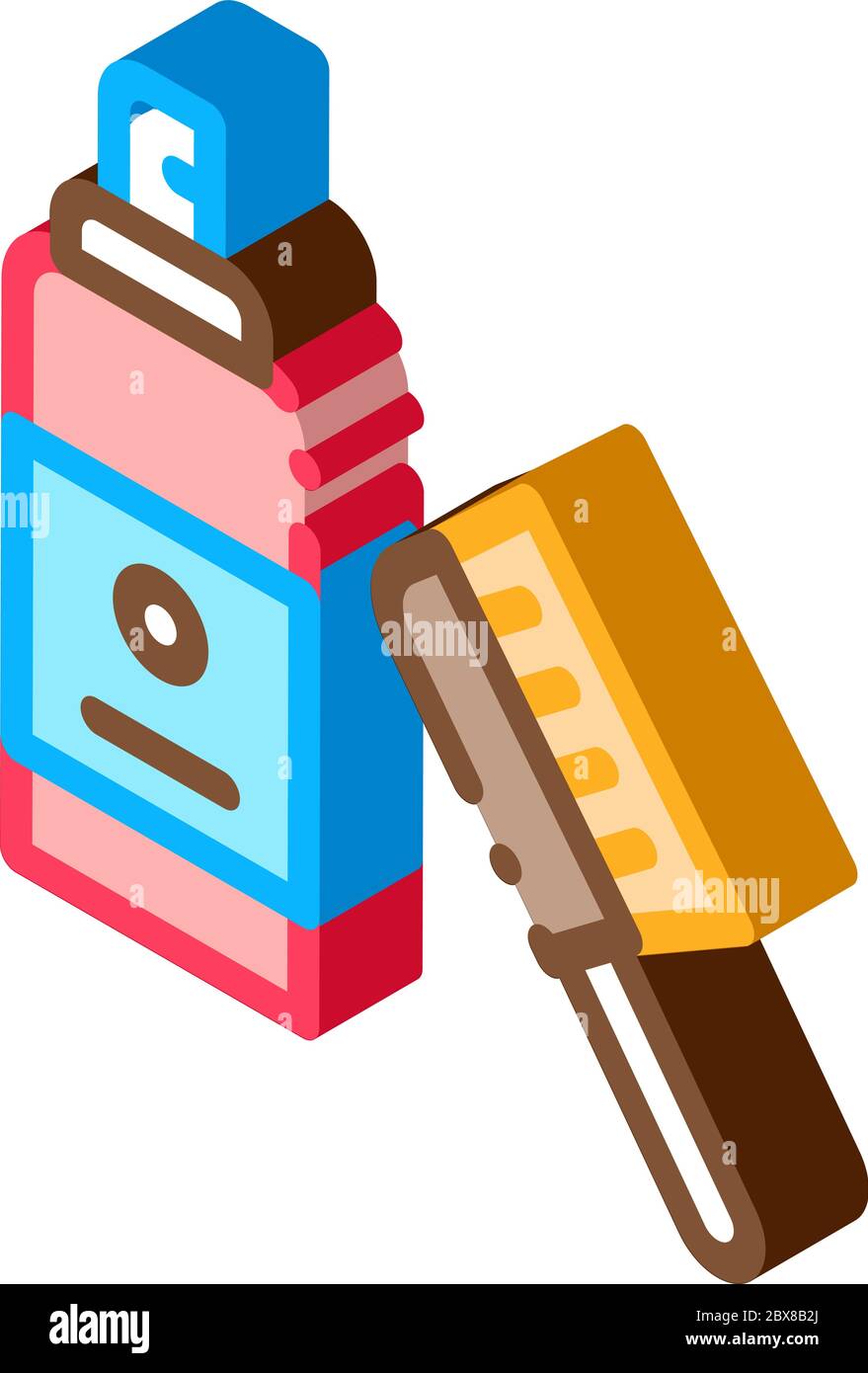 Brush Accessory isometric icon vector illustration Stock Vector Image ...