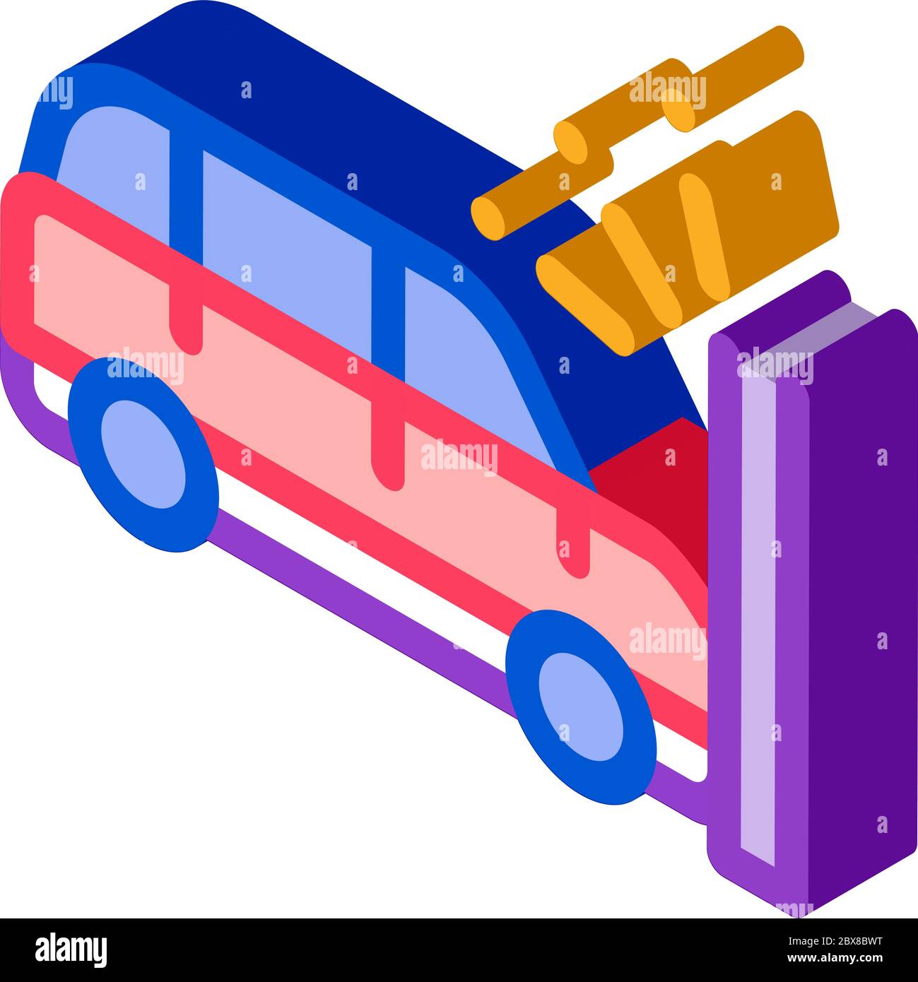 Crash Car Wall isometric icon vector illustration Stock Vector Image ...