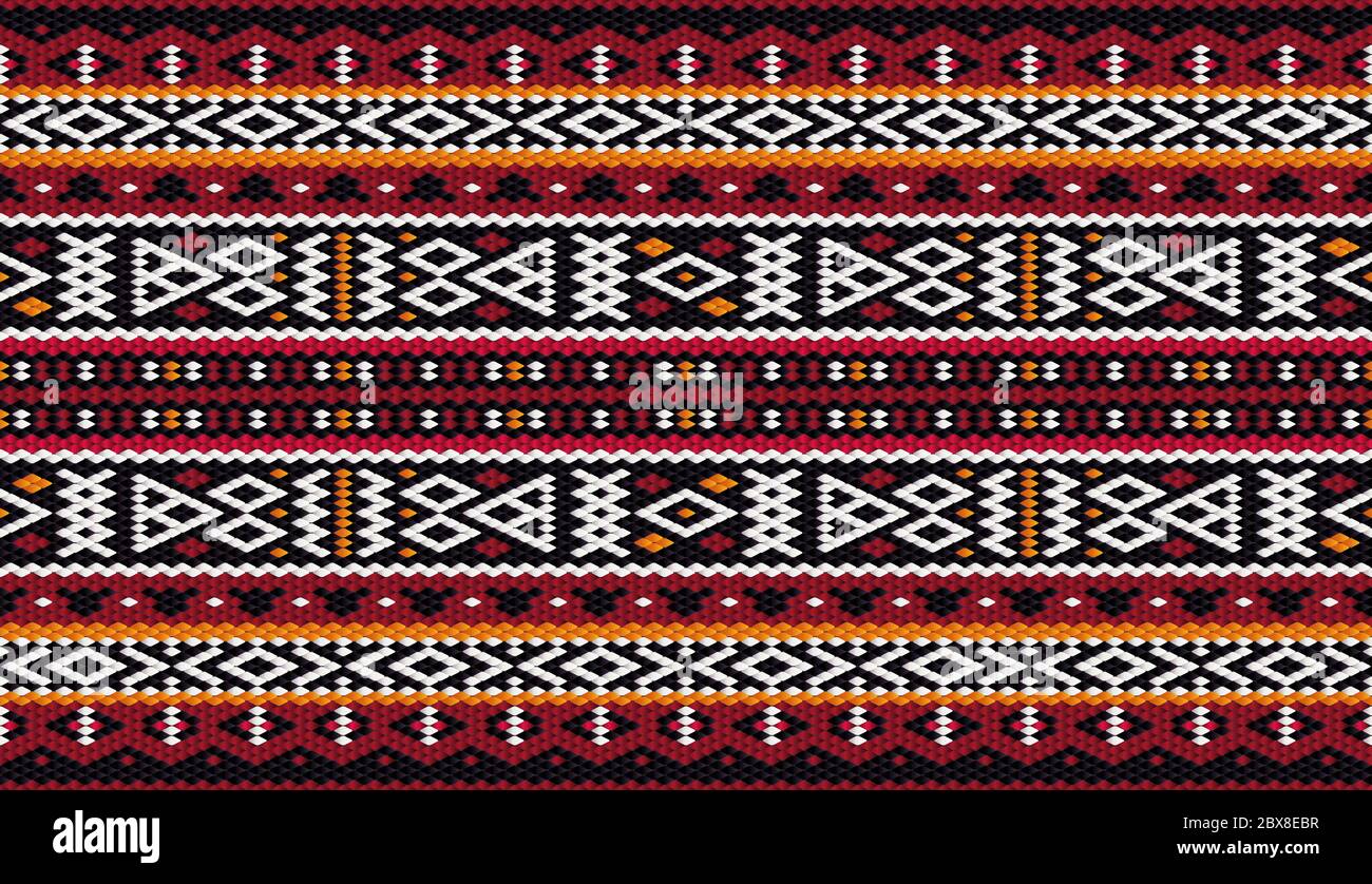 Illustration of a Seamless Middle Eastern Traditional Sadu Carpet