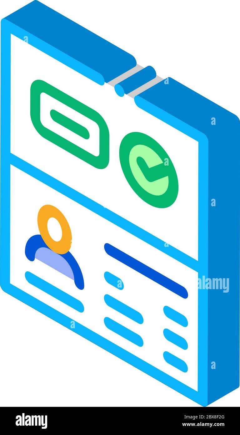 Passport Access isometric icon vector illustration Stock Vector