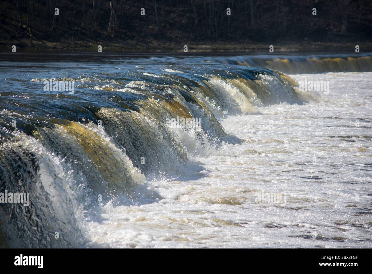 Venta Rapid waterfall - Ventas Rumba, the widest waterfall in Europe, Kuldiga, Latvia Stock Photo