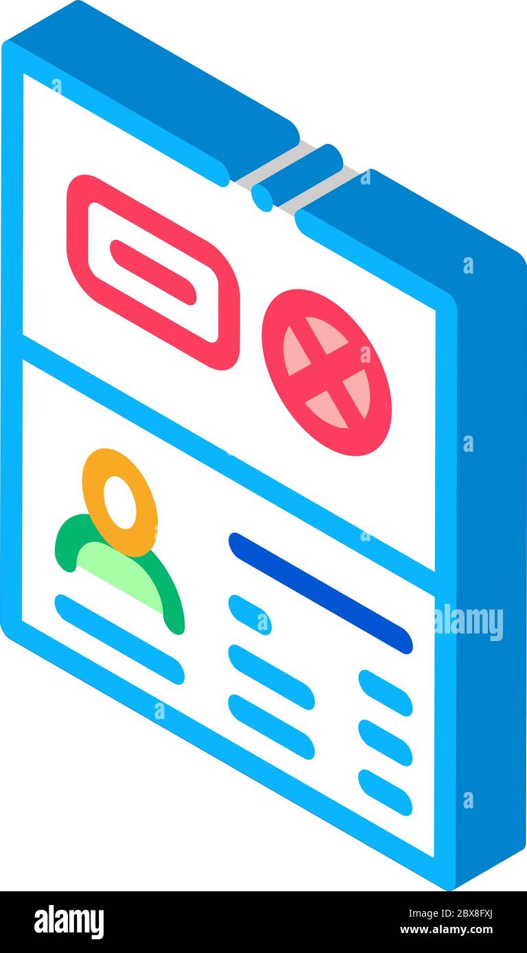 Passport Denial isometric icon vector illustration Stock Vector