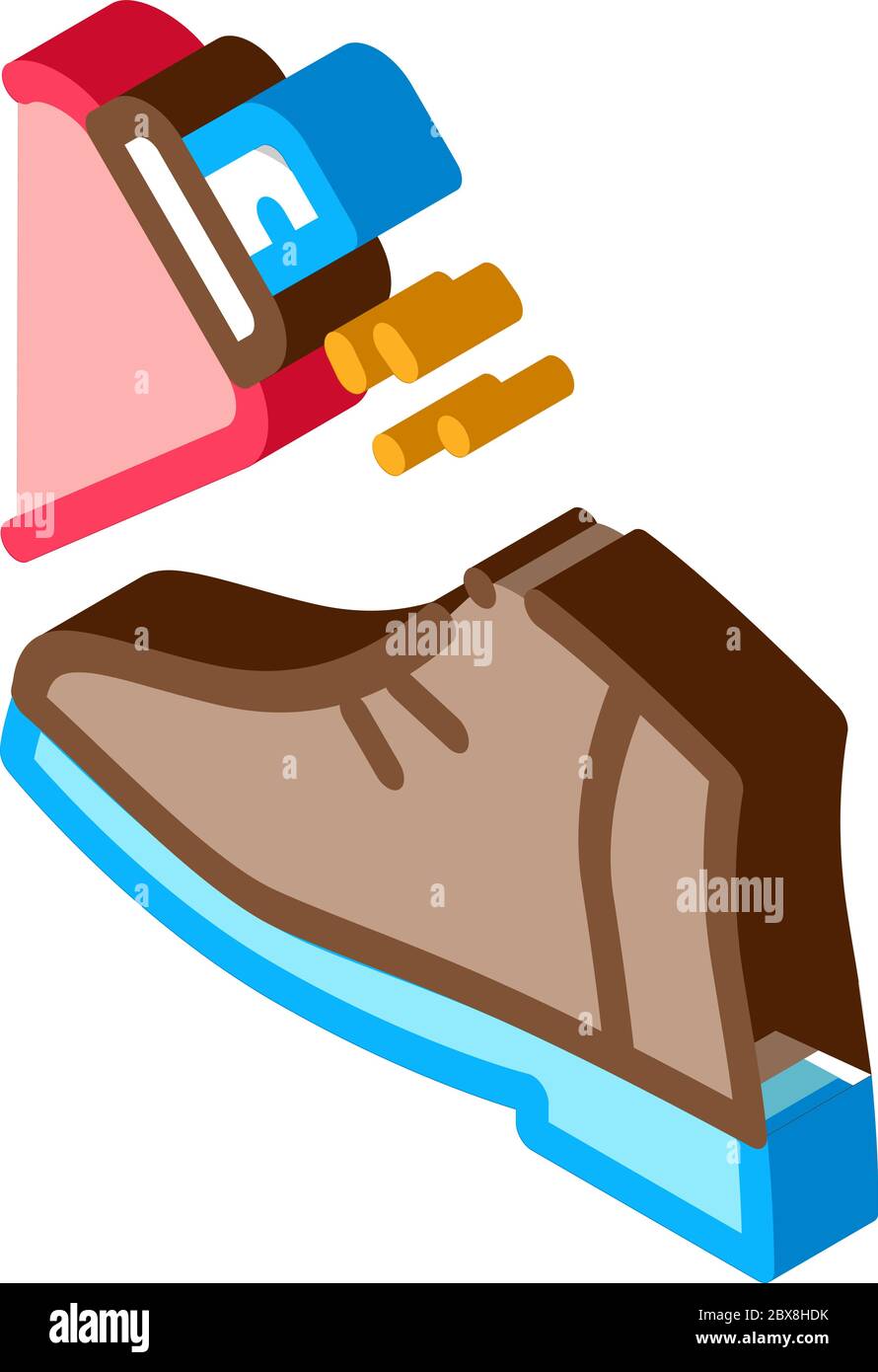 Spray Paint Shoe isometric icon vector illustration Stock Vector