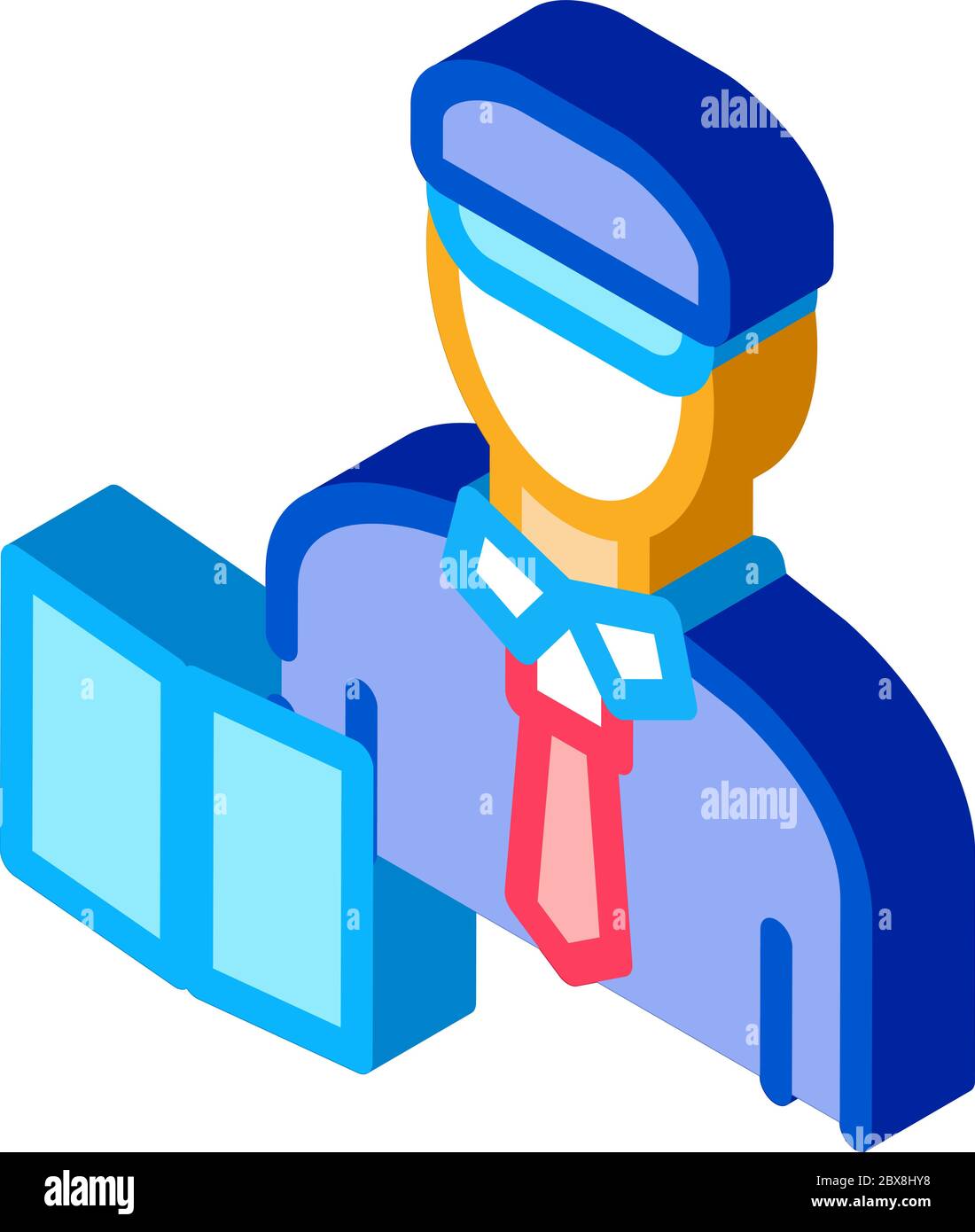 Custom Policeman isometric icon vector illustration Stock Vector