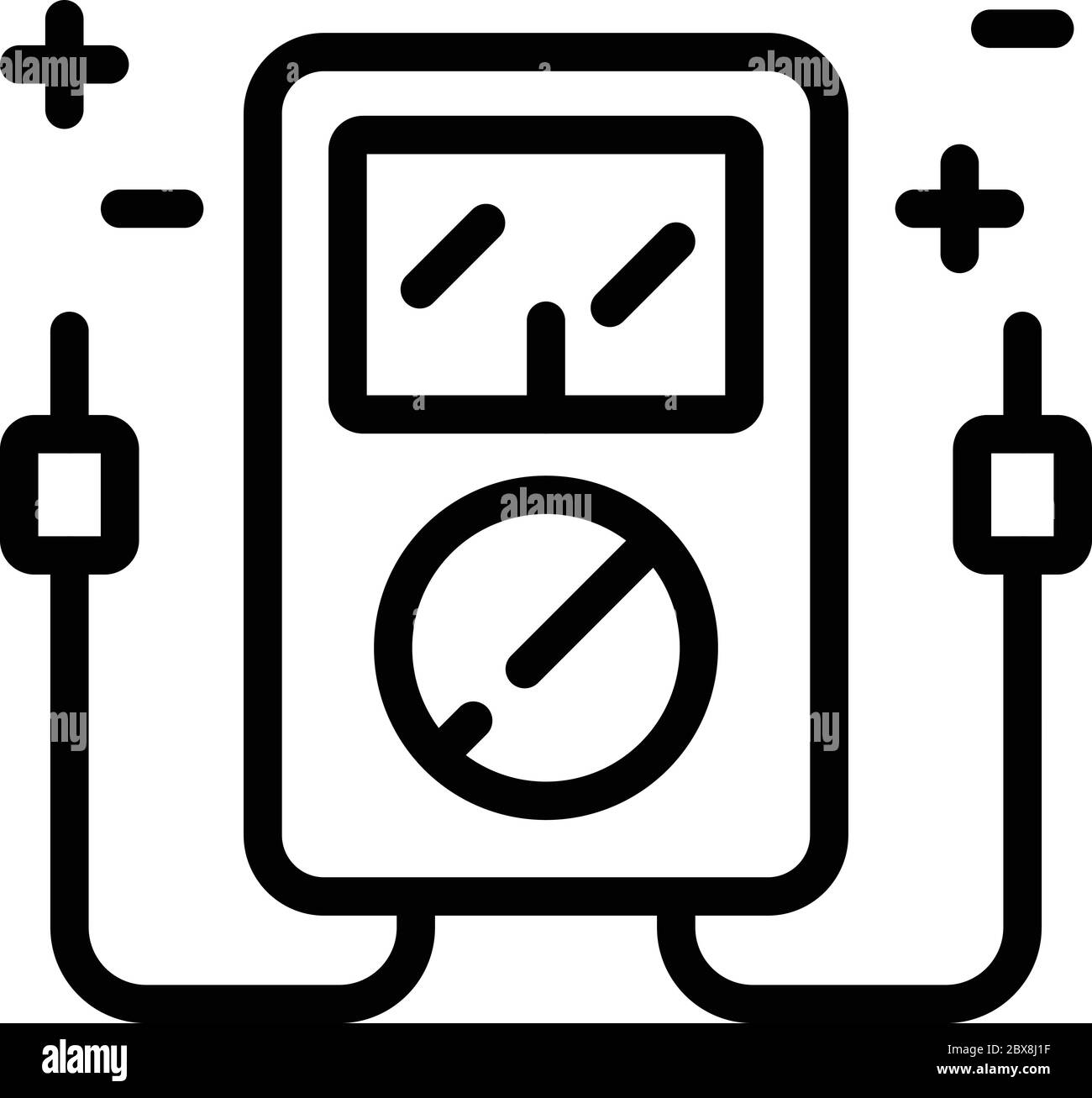 Multimeter icon, outline style Stock Vector