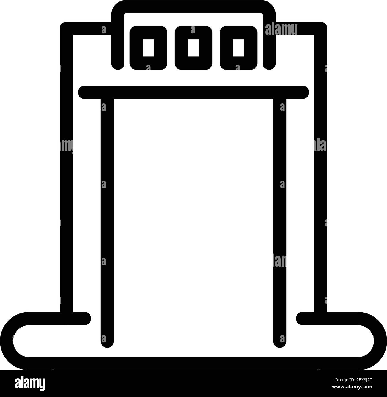 System metal detector icon, outline style Stock Vector