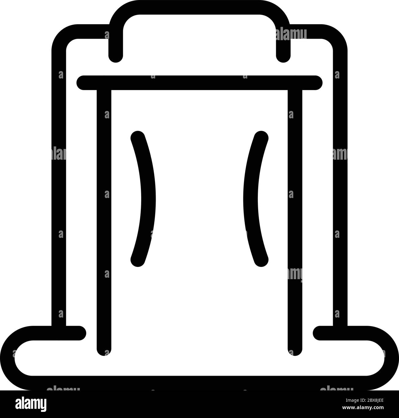 Metal detector equipment icon, outline style Stock Vector