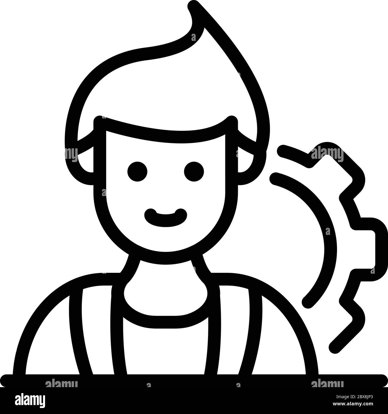 Radio engineer icon, outline style Stock Vector