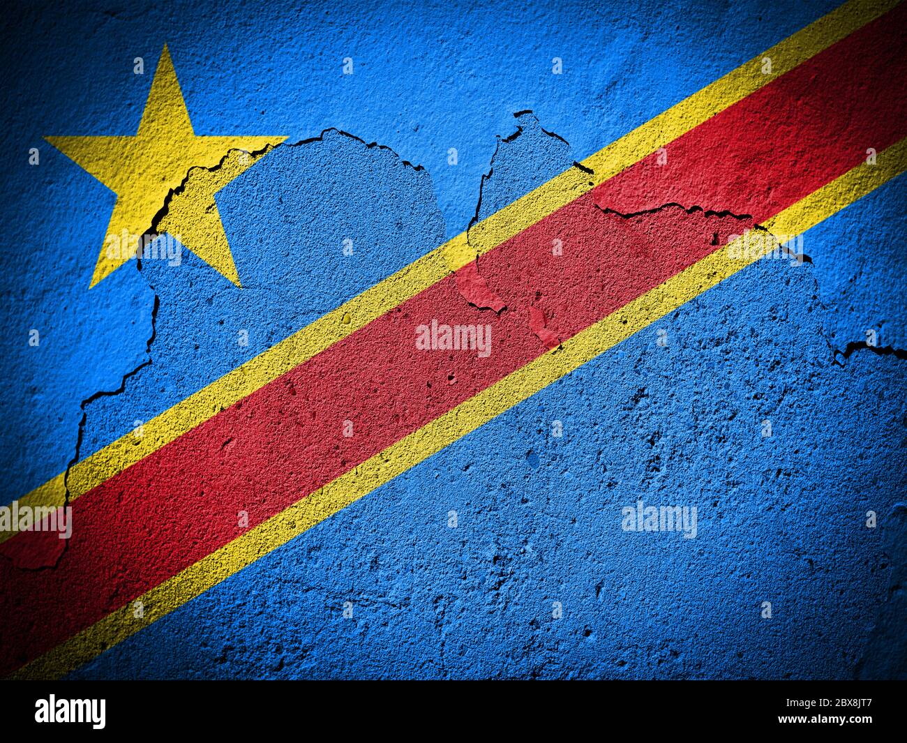 Congo flag cracked hi-res stock photography and images - Alamy
