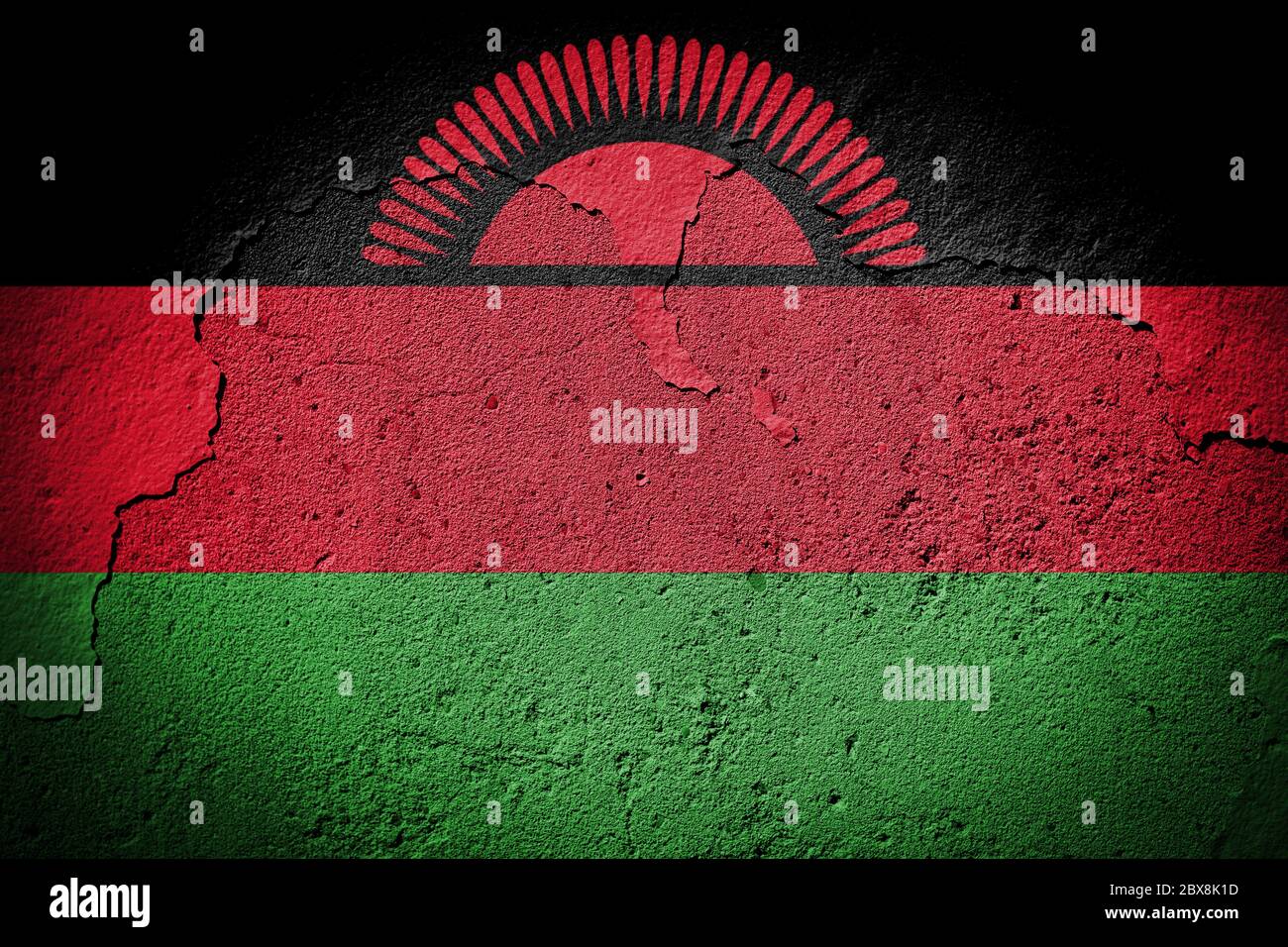 Malawi flag painted on grungy cracked wall Stock Photo - Alamy