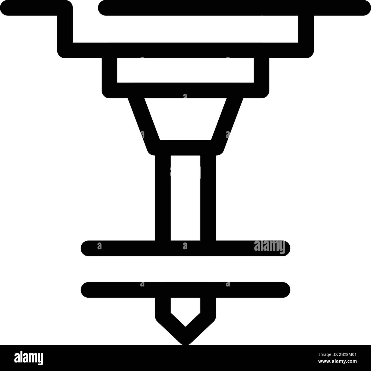 Engineering milling machine icon, outline style Stock Vector Image ...
