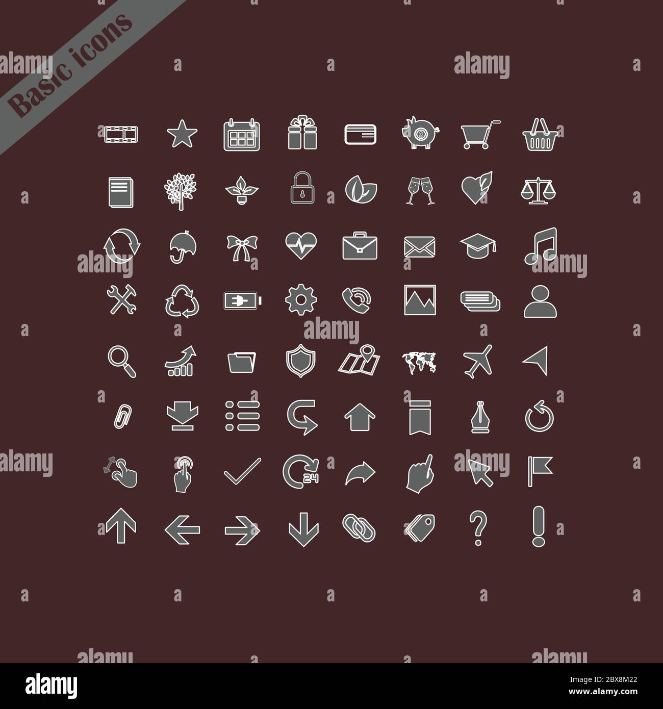 Great web icons collection. basic flat vector set icons for smartphone or e-commerce Stock Vector