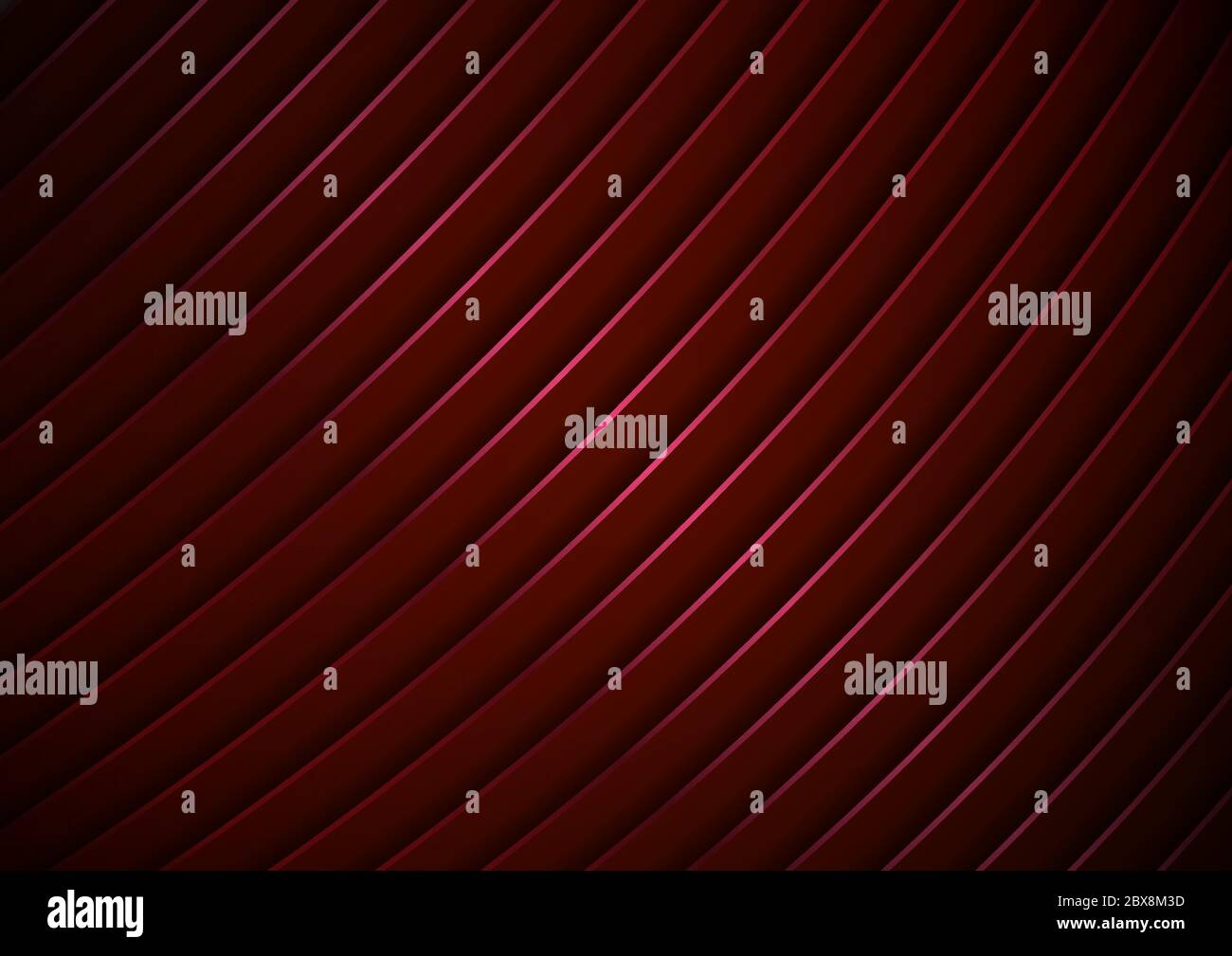 Abstract modern stripes curved lines pattern red shiny background and texture. Vector illustration Stock Vector