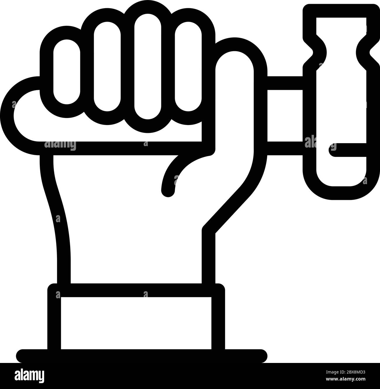 Hammer in hand icon, outline style Stock Vector Image & Art - Alamy