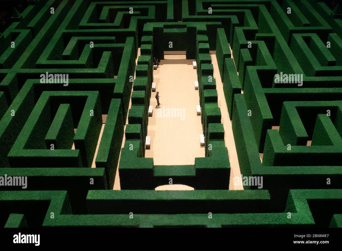 The Overlook Hotel maze model.Artist : Adam Savage.Stanley Kubrick exhibition at the CCCB museum.Barcelona.Spain Stock Photo