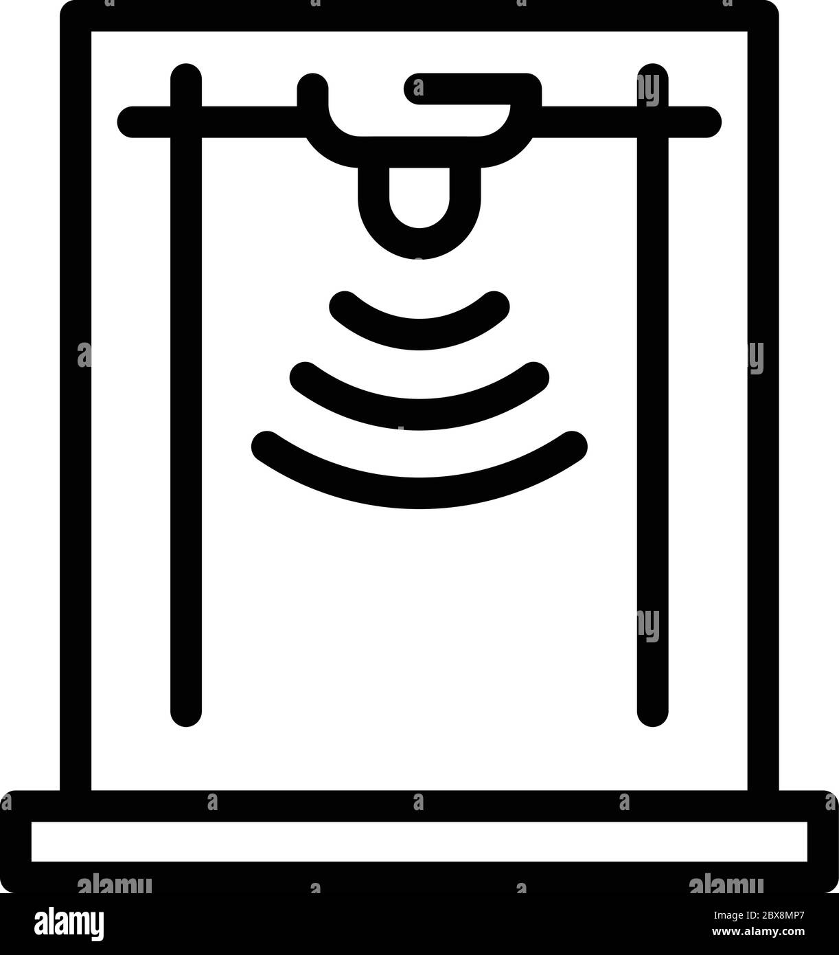 Wireless metal detector icon, outline style Stock Vector