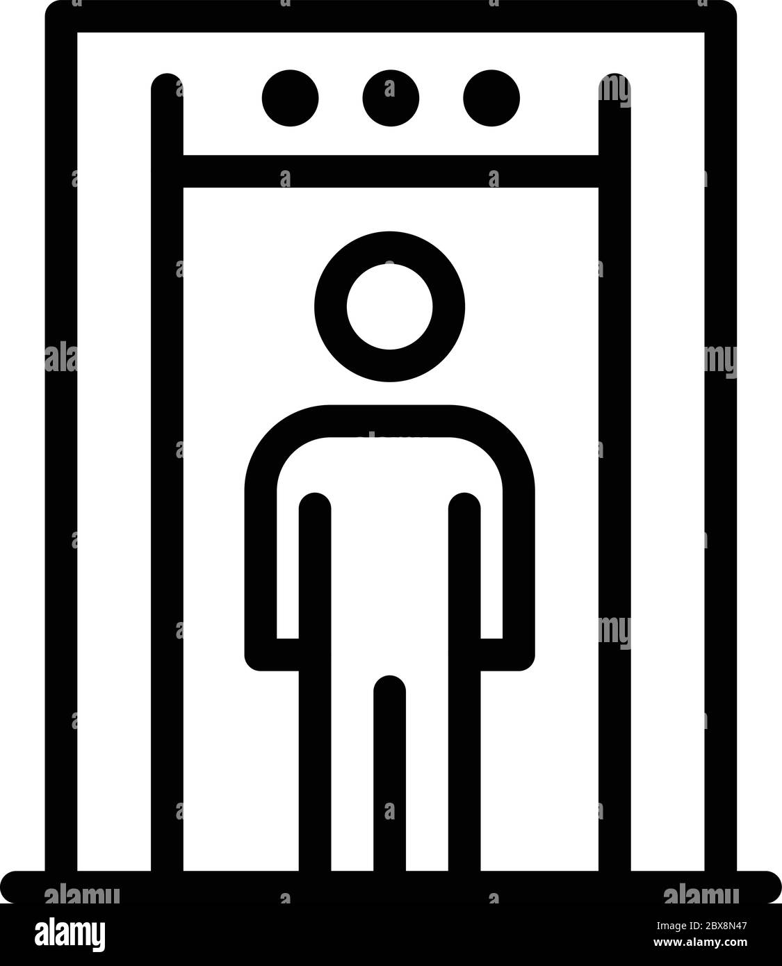 Security metal detector icon, outline style Stock Vector