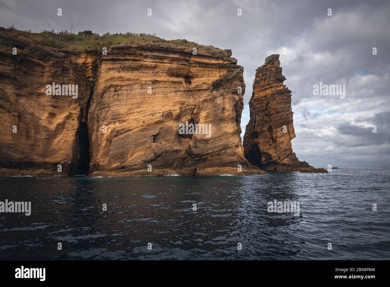 Rock Formations at the Islet of Vila Franca do Campo in Sao Miguel, Azores Islands Stock Photo