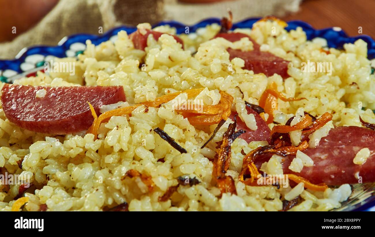 Chorizo pilaf, Quick onepot basmati rice dish, similar to a