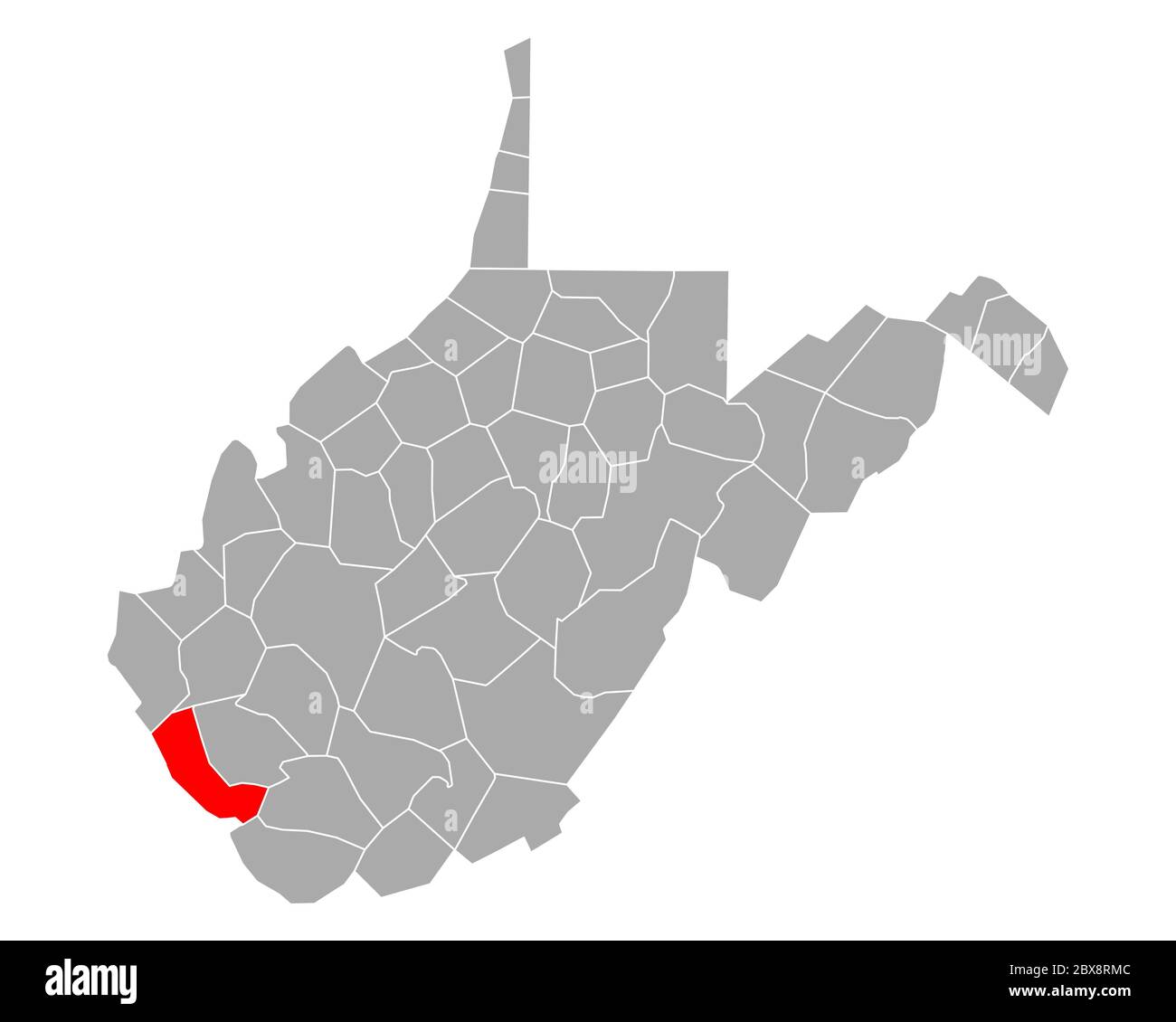 Map of Mingo in West Virginia Stock Photo Alamy