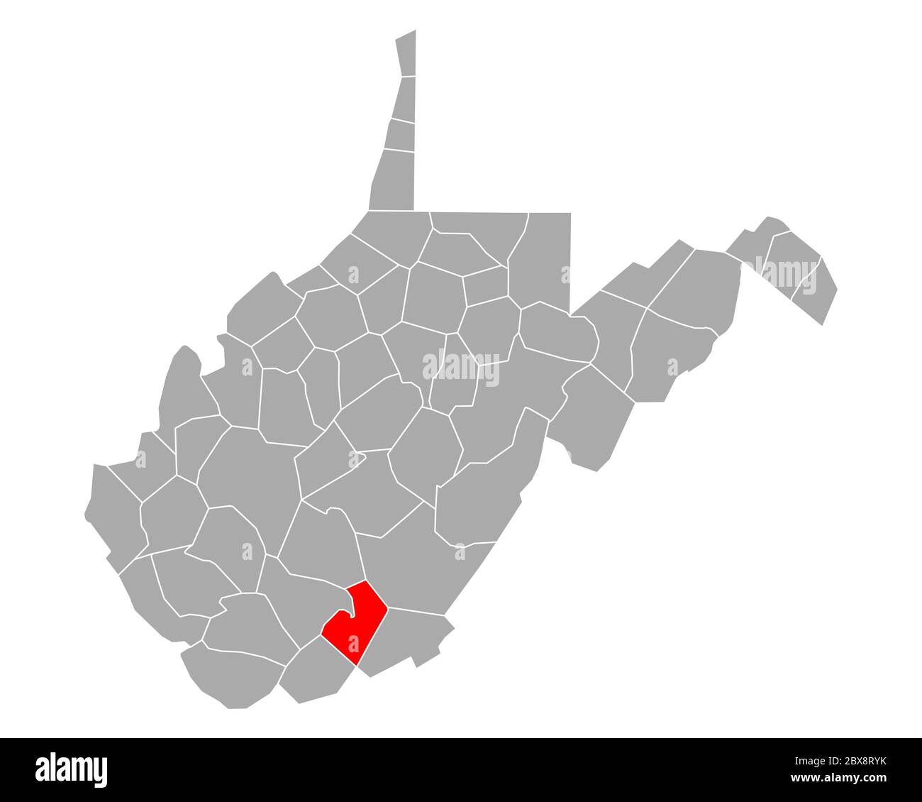 Map of Summers in West Virginia Stock Photo Alamy
