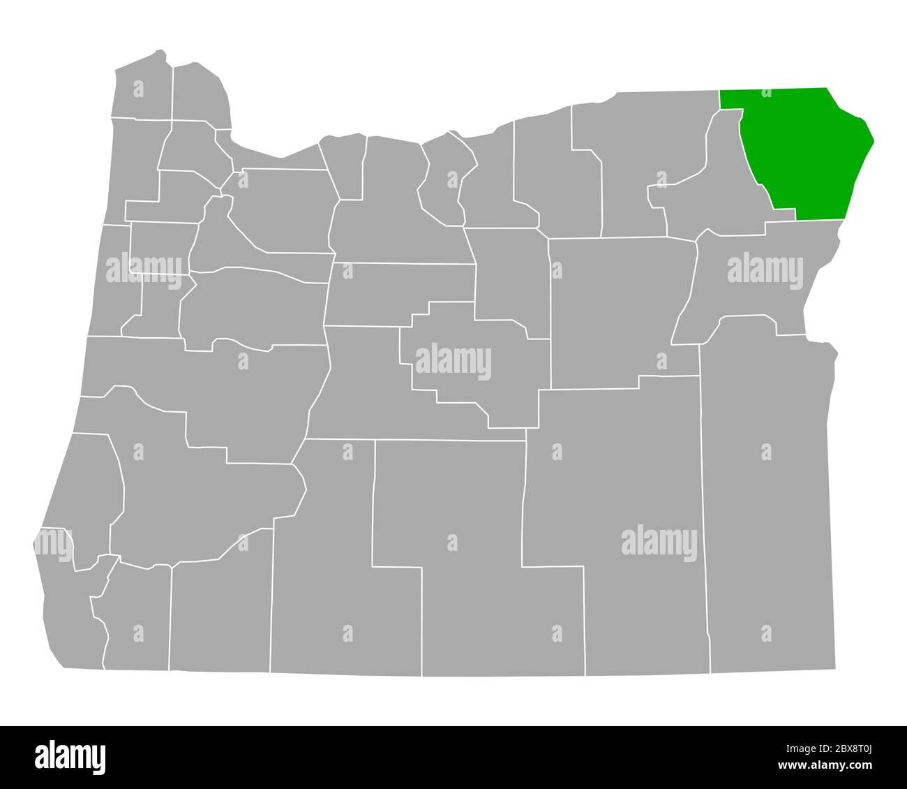 Map of Wallowa in Oregon Stock Photo Alamy