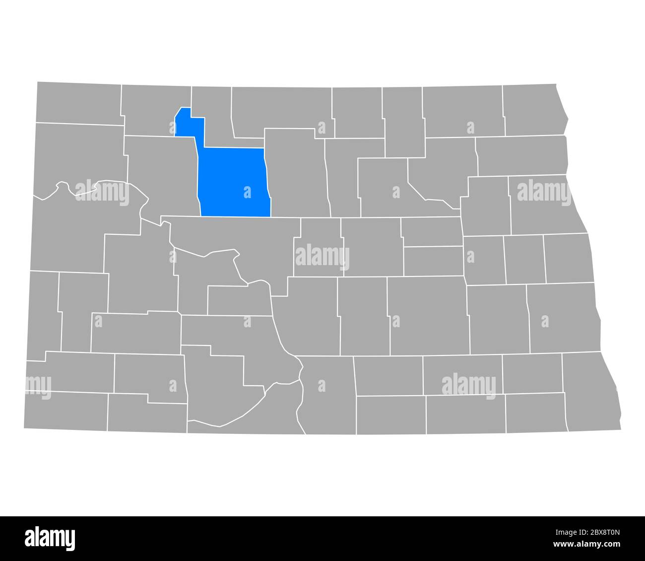 Map of Ward in North Dakota Stock Photo Alamy