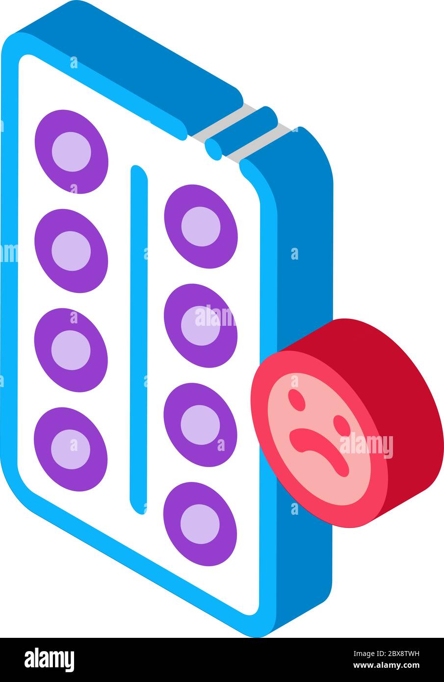 Destress Pills isometric icon vector illustration Stock Vector