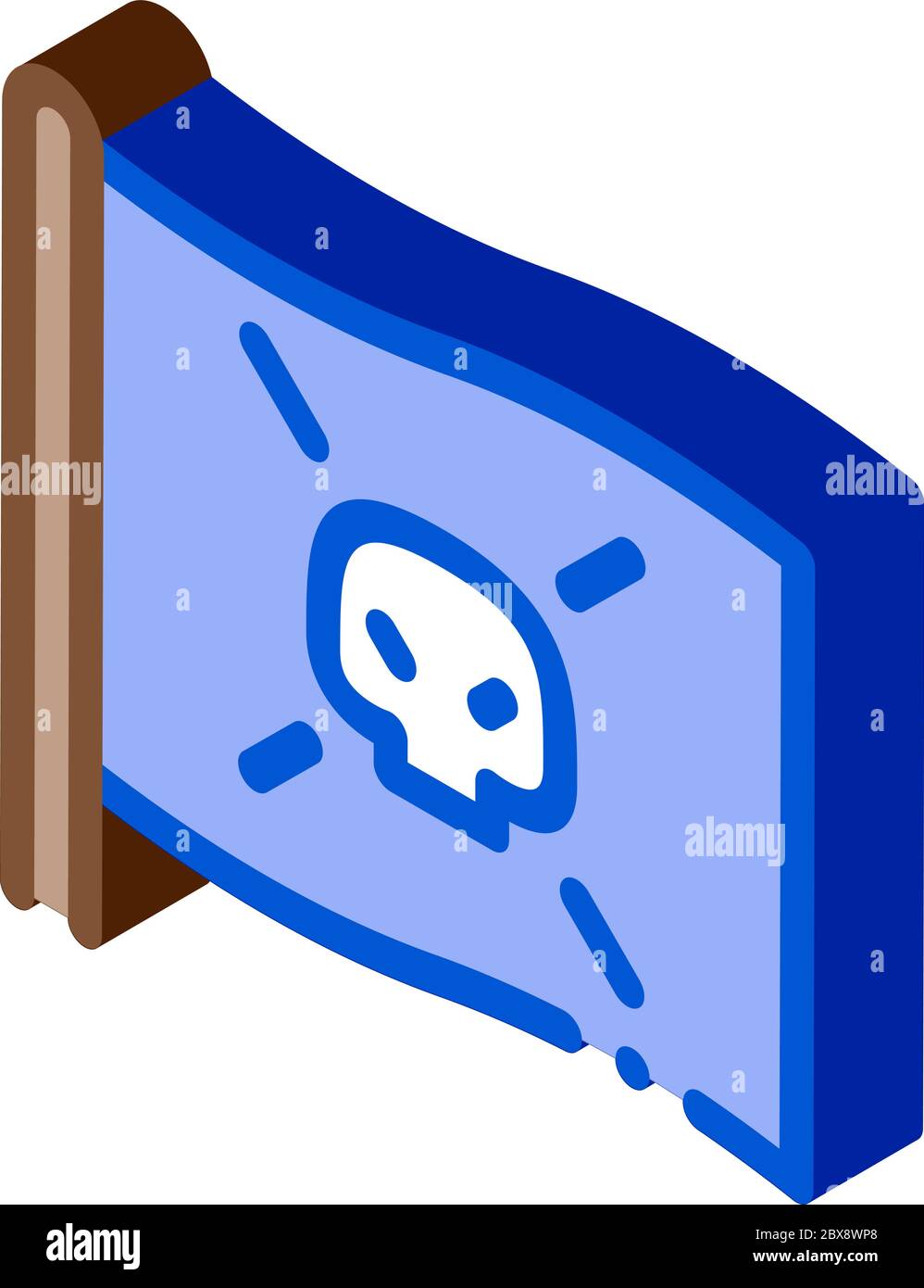 Pirate Flag isometric icon vector illustration Stock Vector