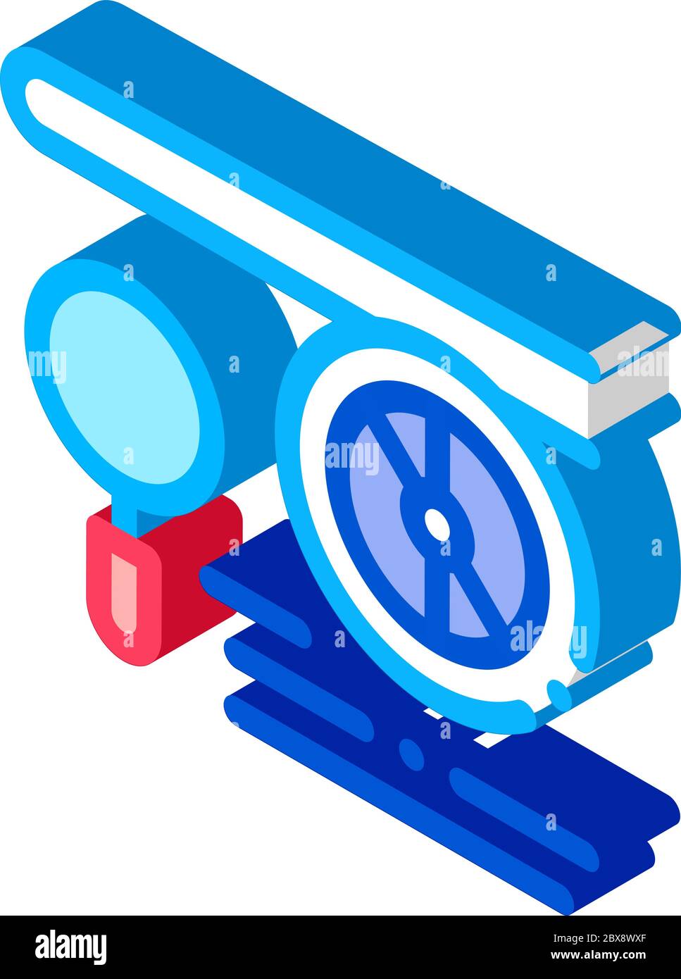 Engine Magnifier isometric icon vector illustration Stock Vector Image ...