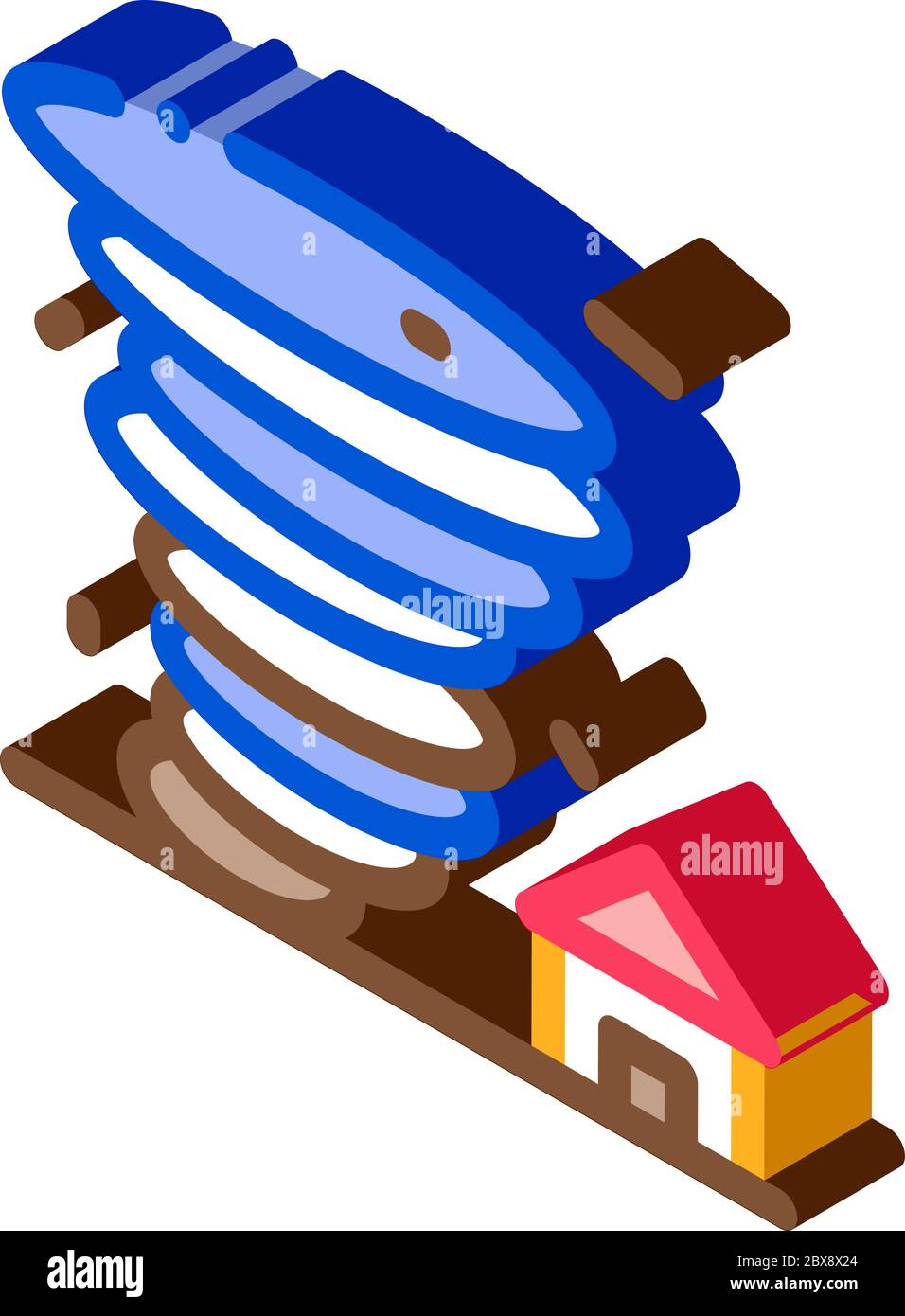 Tornado House isometric icon vector illustration Stock Vector Image ...