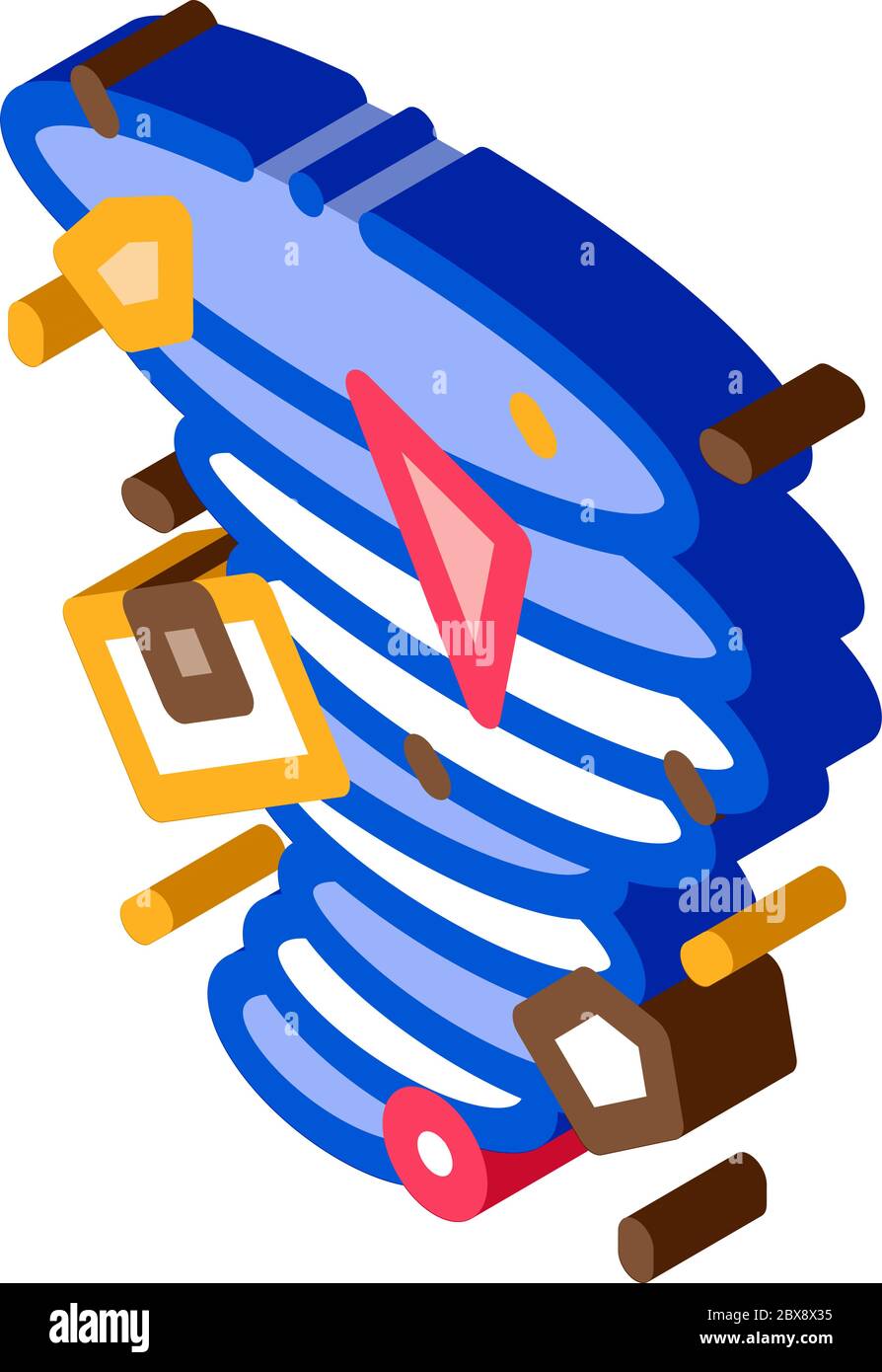 Tornado Details isometric icon vector illustration Stock Vector