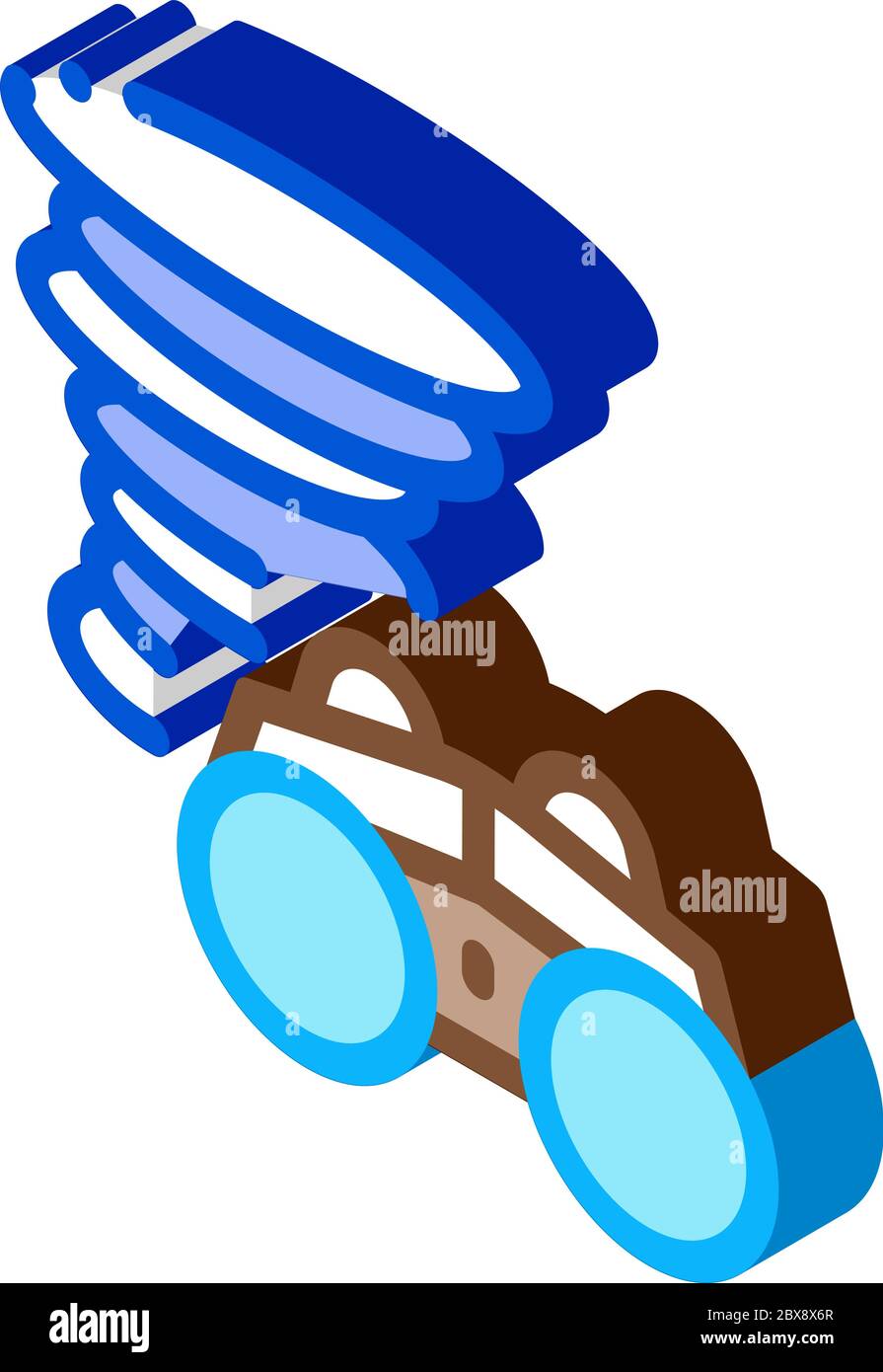 Binocular Tornado isometric icon vector illustration Stock Vector