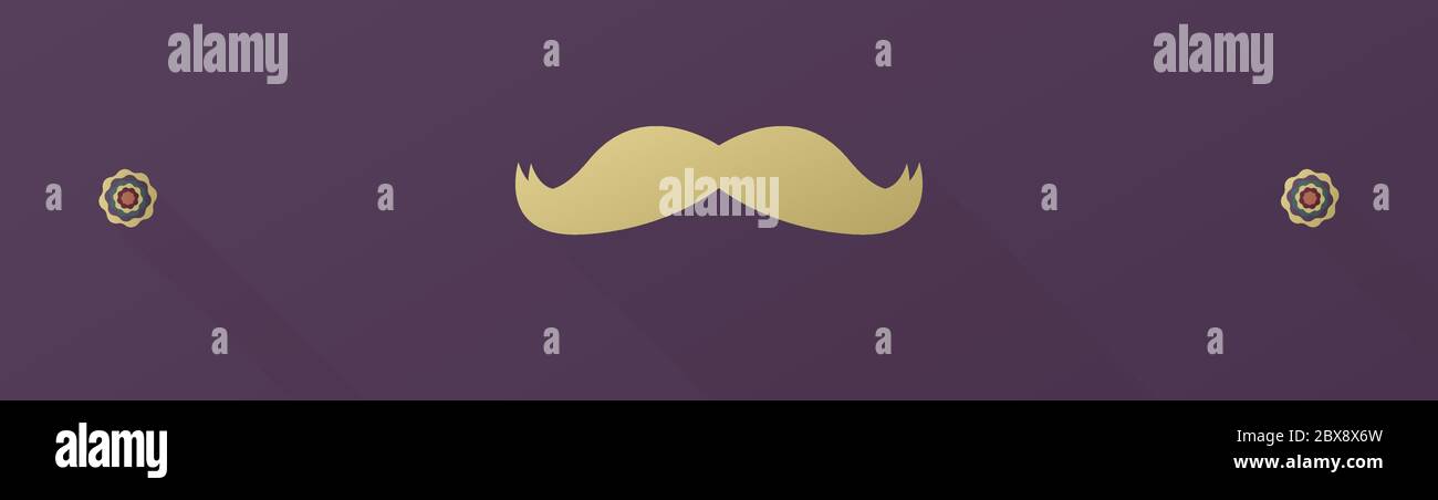 Mustache sign. Classical old style design. vector illustration Stock Vector