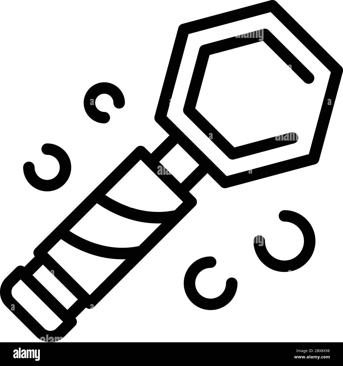 Radio engineer magnifier icon, outline style Stock Vector