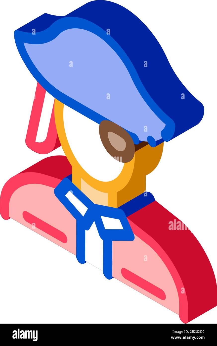Pirate Silhouette isometric icon vector illustration Stock Vector