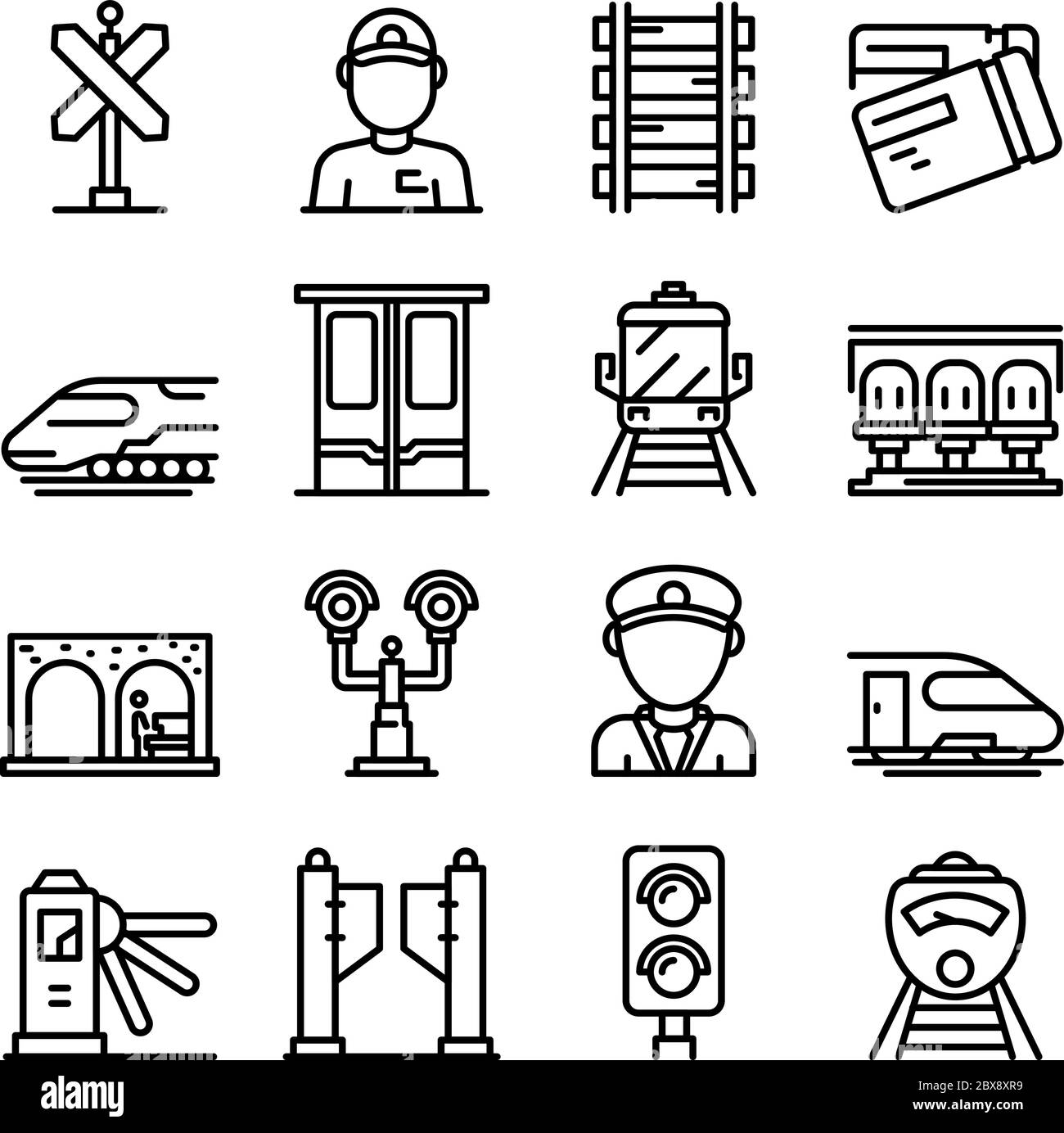 Electric train driver icons set, outline style Stock Vector Image & Art ...