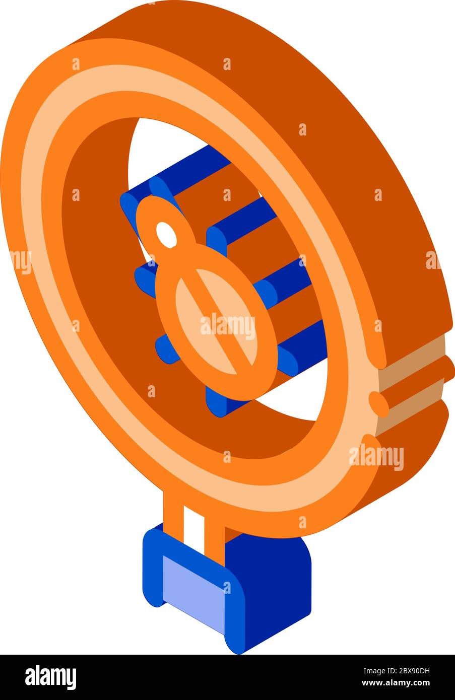 Bug Magnifier isometric icon vector illustration Stock Vector