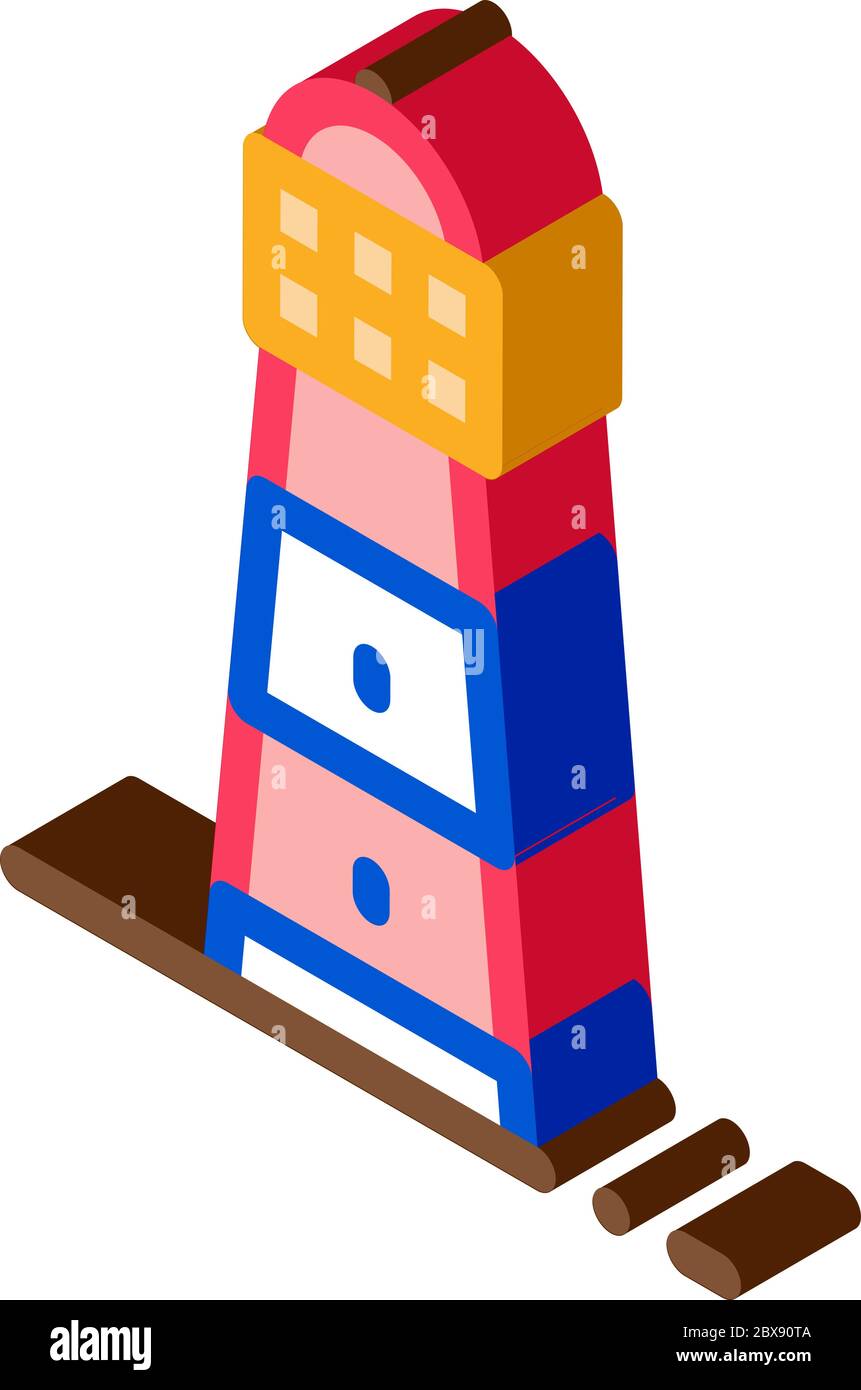 Lighthouse isometric icon vector illustration Stock Vector
