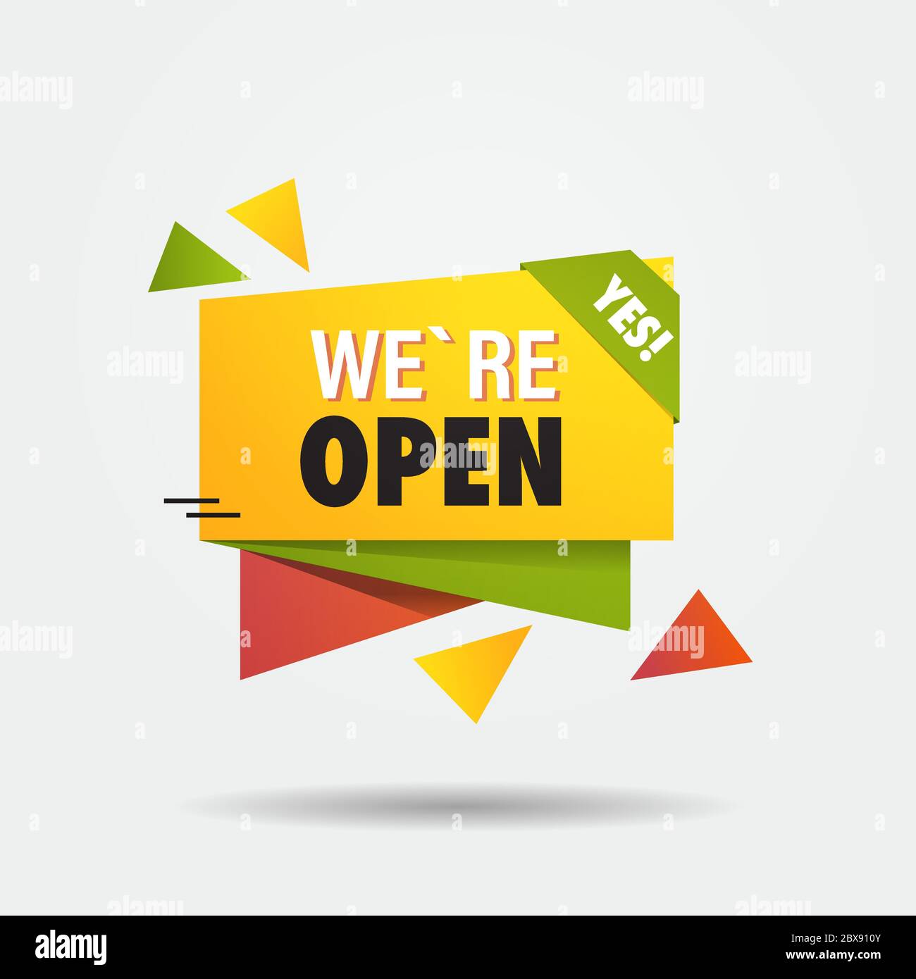 buy now we are open again sticker coronavirus quarantine is over  advertising campaign concept poster label flyer vector illustration Stock  Vector Image & Art - Alamy