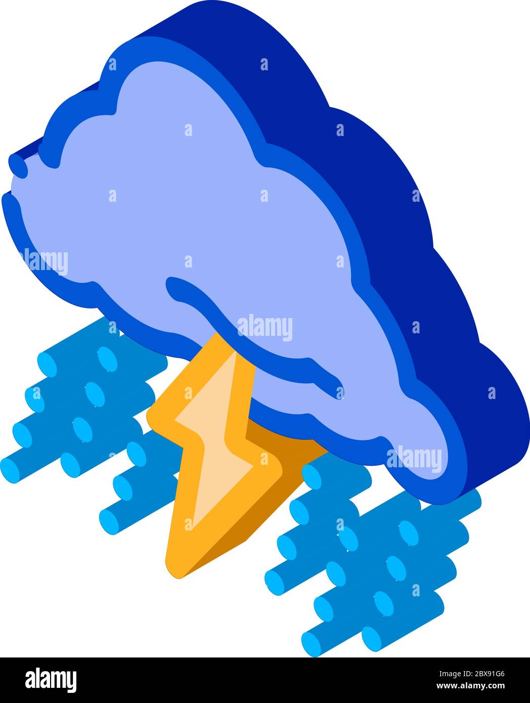 Rain Lightning isometric icon vector illustration Stock Vector Image ...