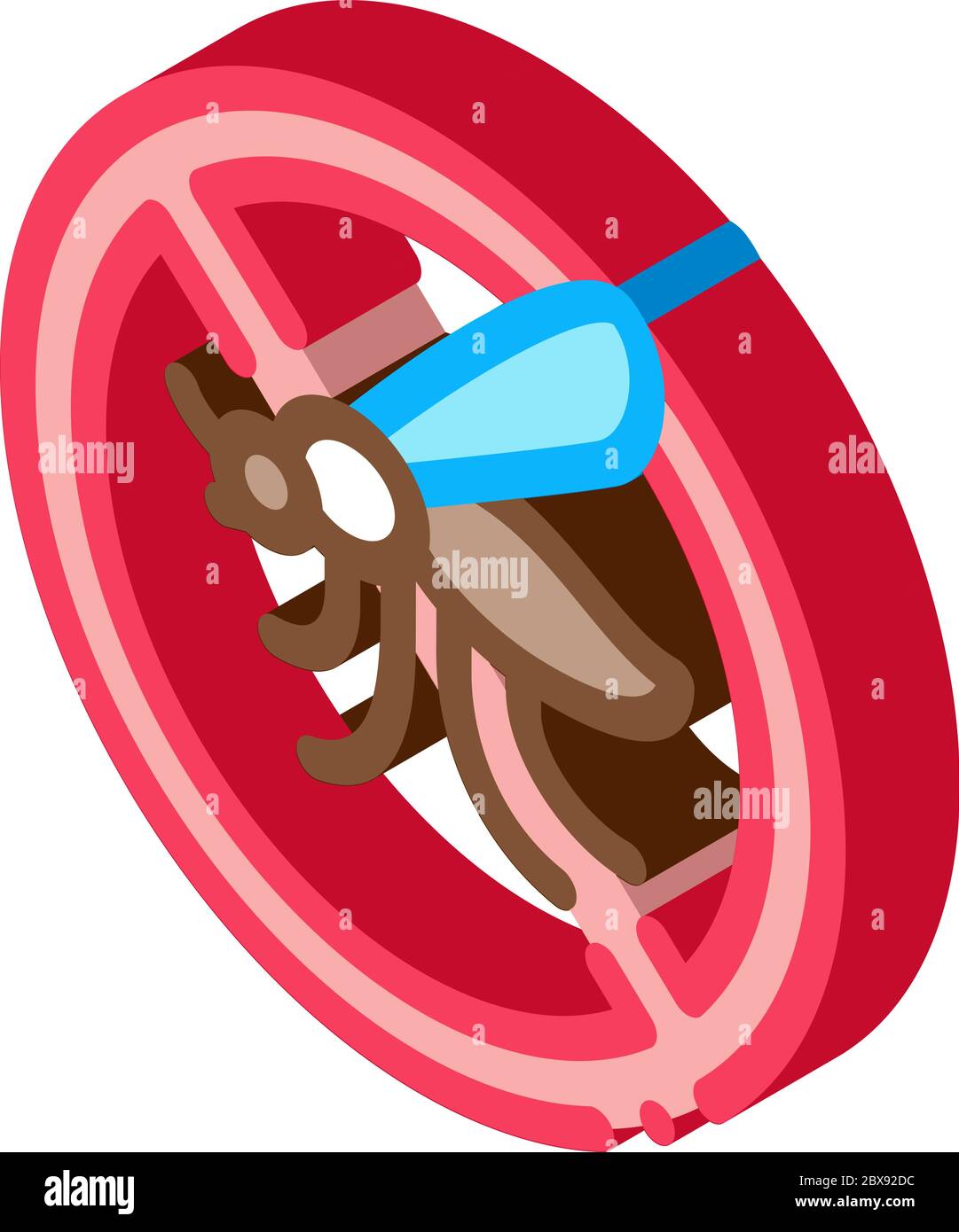 Crossed Mosquito isometric icon vector illustration Stock Vector